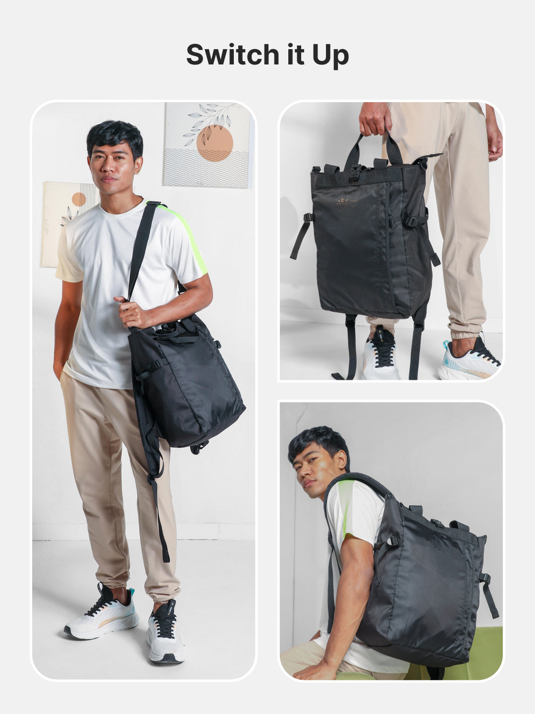 Work to Play Laptop Backpack 35L - Water-Repellent, Multi-Functional Bag with Trolley Sleeve With Shoe Bag - Black