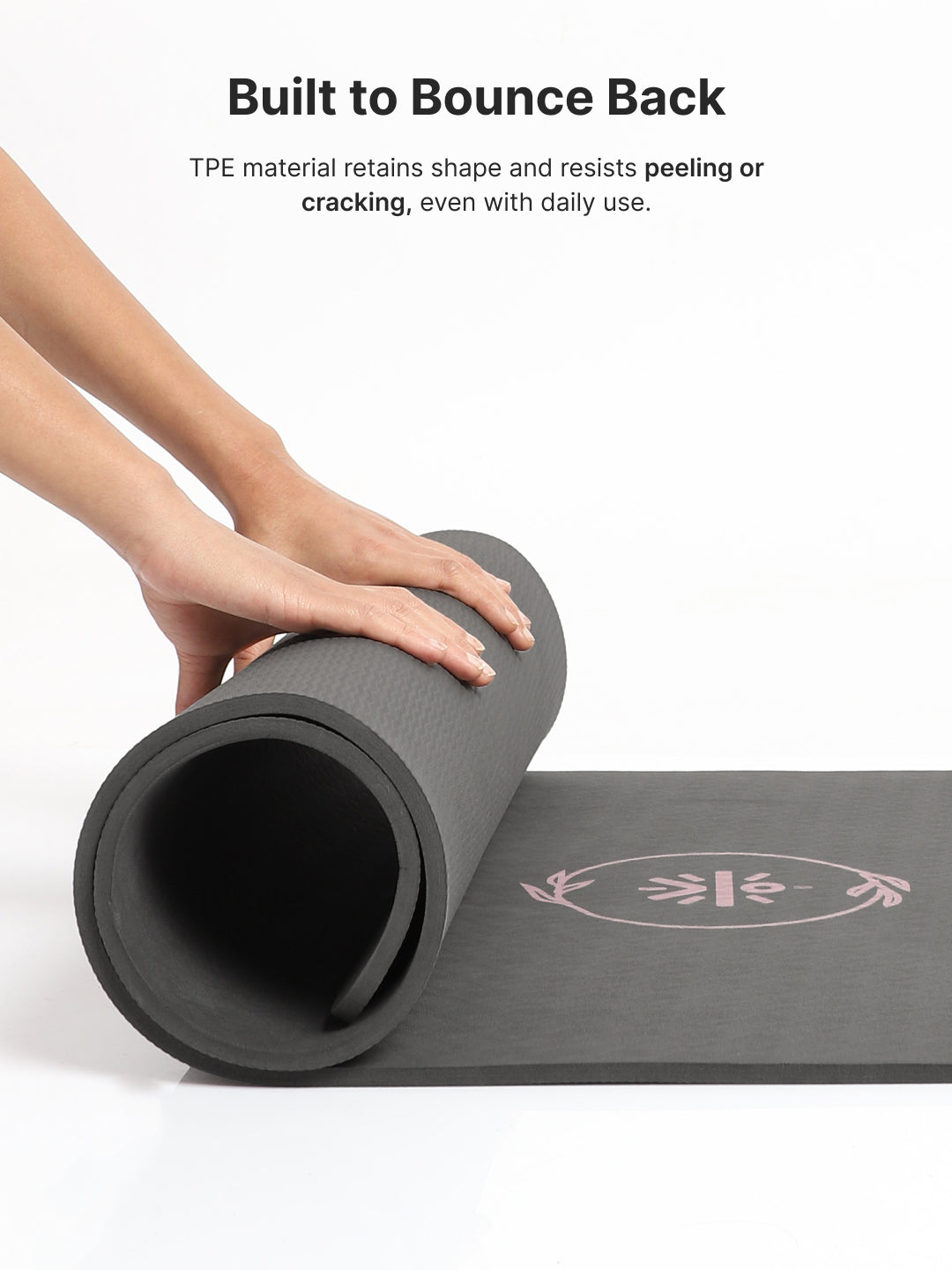 CULT Ultra Cushioned 8mm TPE Yoga & Pilates Mat Eco-Friendly, Skin-Friendly, Anti-Skid, Tear-Resistant, Lightweight & Portable with Carry Strap and Bag Ideal for Home, Gym & Outdoor Workouts - Dark Grey