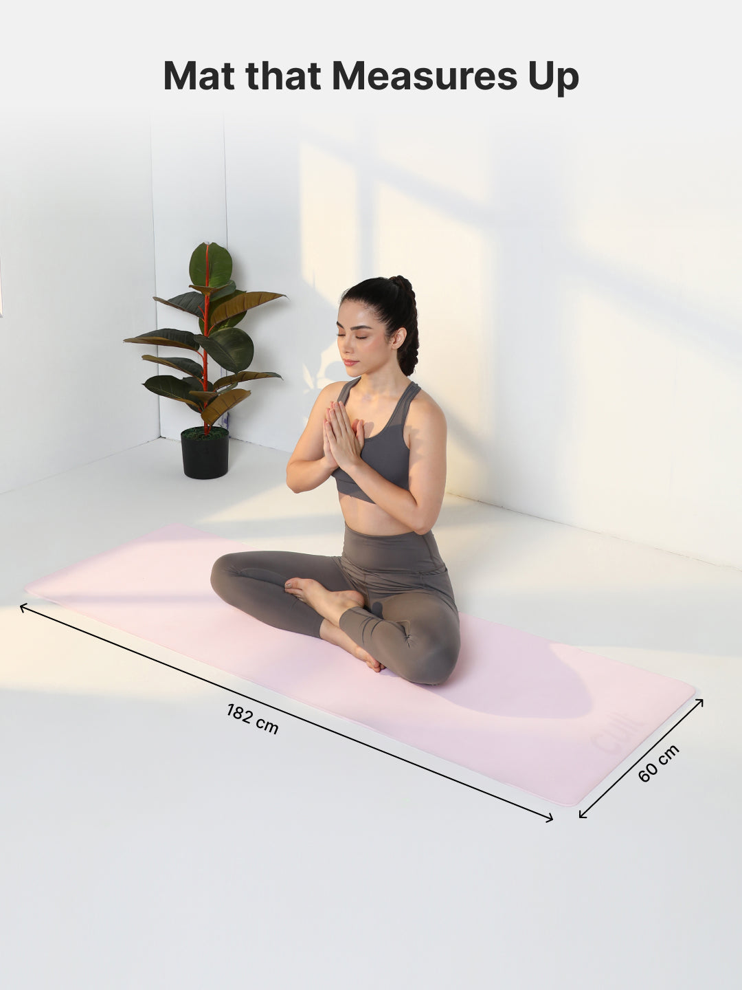 Cult Yoga Mat 4mm EVA with Carry Strap Lightweight, Non-Slip, Cushioned & Sweat-Resistant Exercise Mat Eco-Friendly Workout Mat for Yoga, Pilates, Meditation & Home Gym Pink