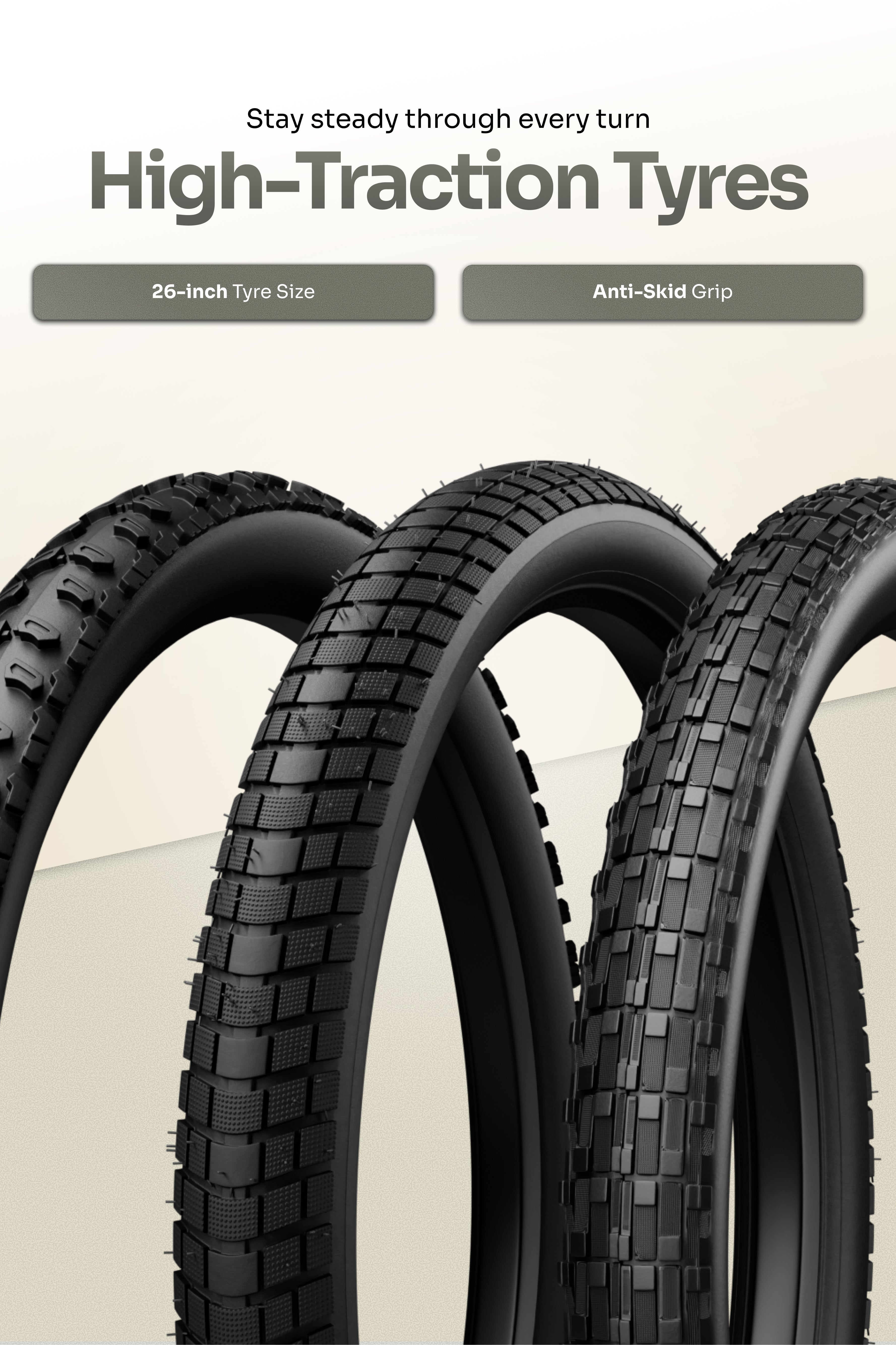 Galaxy Max Mountain Bike Steel 7 Speed Cycle 26 inch Tyre, White With Front Suspension, Single Wall Rim and Dual Disc Brakes Ideal For 5 ft to 5.7 ft