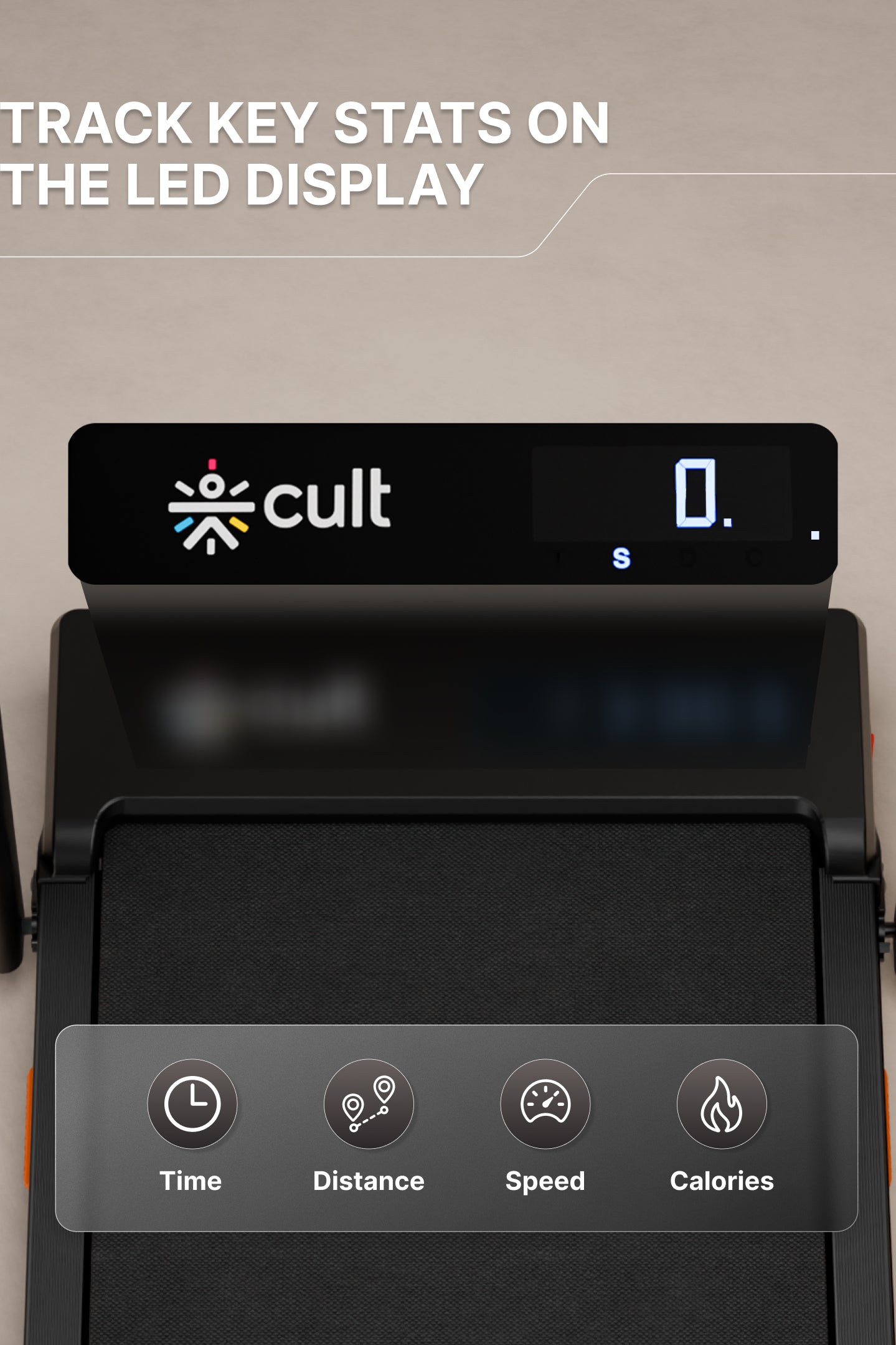 Cult Smart Walking Pad with Auto Speed Adjustment | 4 HP Peak BLDC Motor | 2-Level Incline | LED Display | 120 kg Capacity | Compact & Foldable | Walking Pad for Home