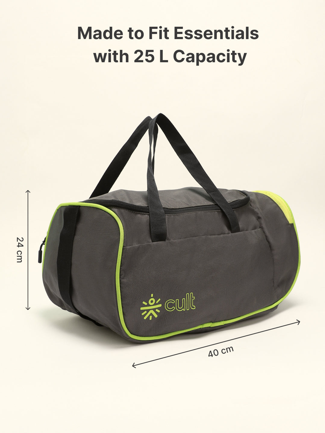 Foldable Duffle Bag 25L with Adjustable Strap Olive