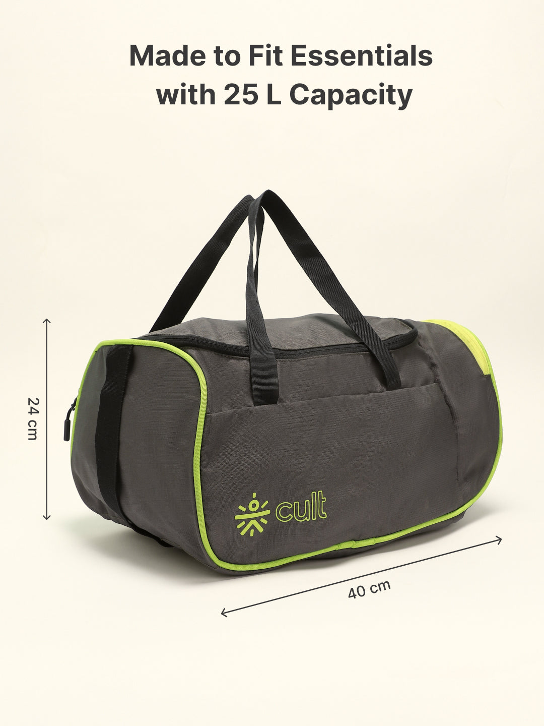 Foldable Duffle Bag 25L with Adjustable Strap Olive