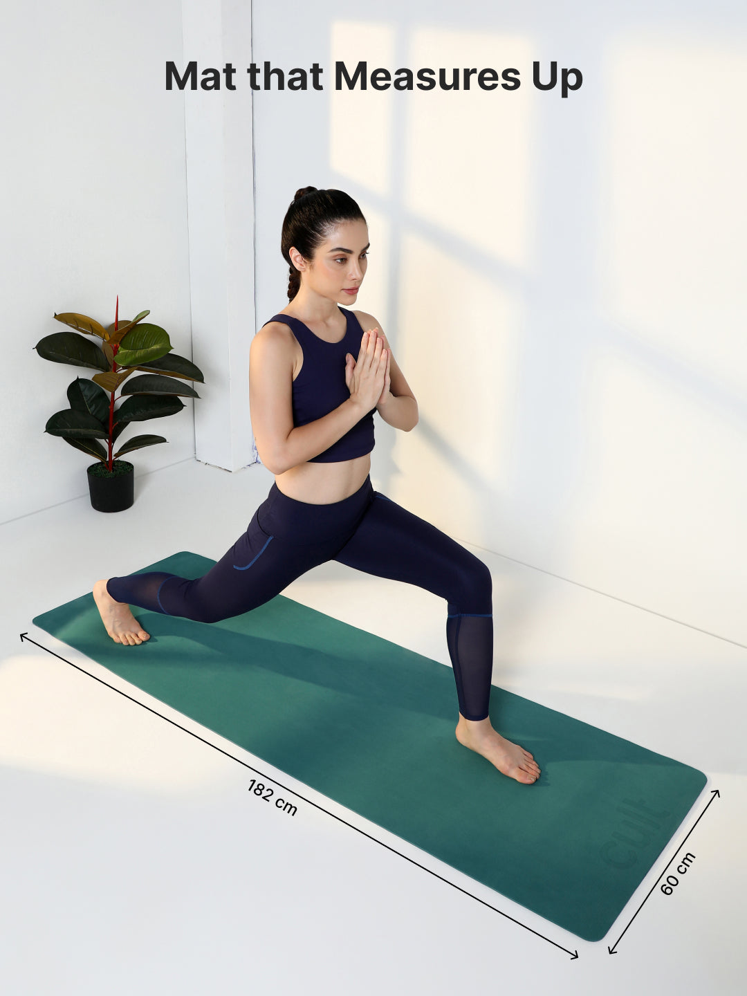 Cult Yoga Mat EVA 5mm with Carry Strap Non-Slip, Cushioned, Sweat-Resistant, Eco-Friendly Workout Mat for Home Gym & Fitness Sage Green