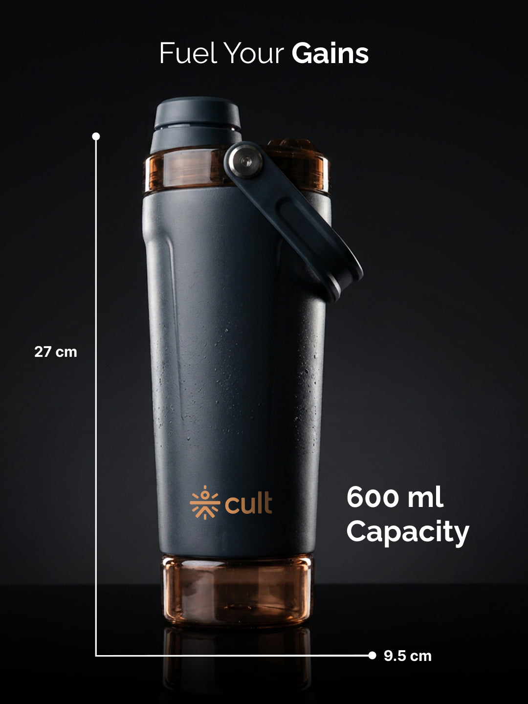 Cult CoreMix 600ML Detachable Storage Shaker Blue