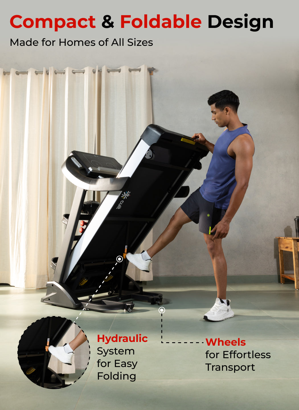 Smartrun Davie 7 HP Peak Treadmill | 15-level Auto-Incline & Massager | Max Weight-150kg | Max Speed-20kmph (with 6 Months Extended Warranty)