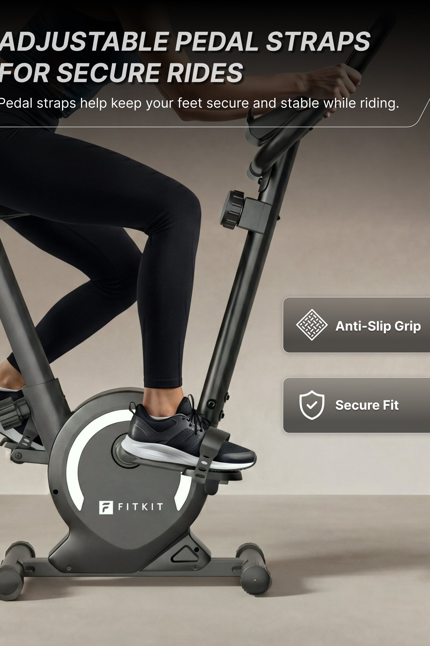 Fitkit by Cult Upright Exercise Bike 6 Kg Flywheel & 130 Kg Weight Support with Adjustable Cushioned Seat | 16-Level Magnetic Resistance | LCD Display & Tablet Holder | Suitable for Home Gym Workout