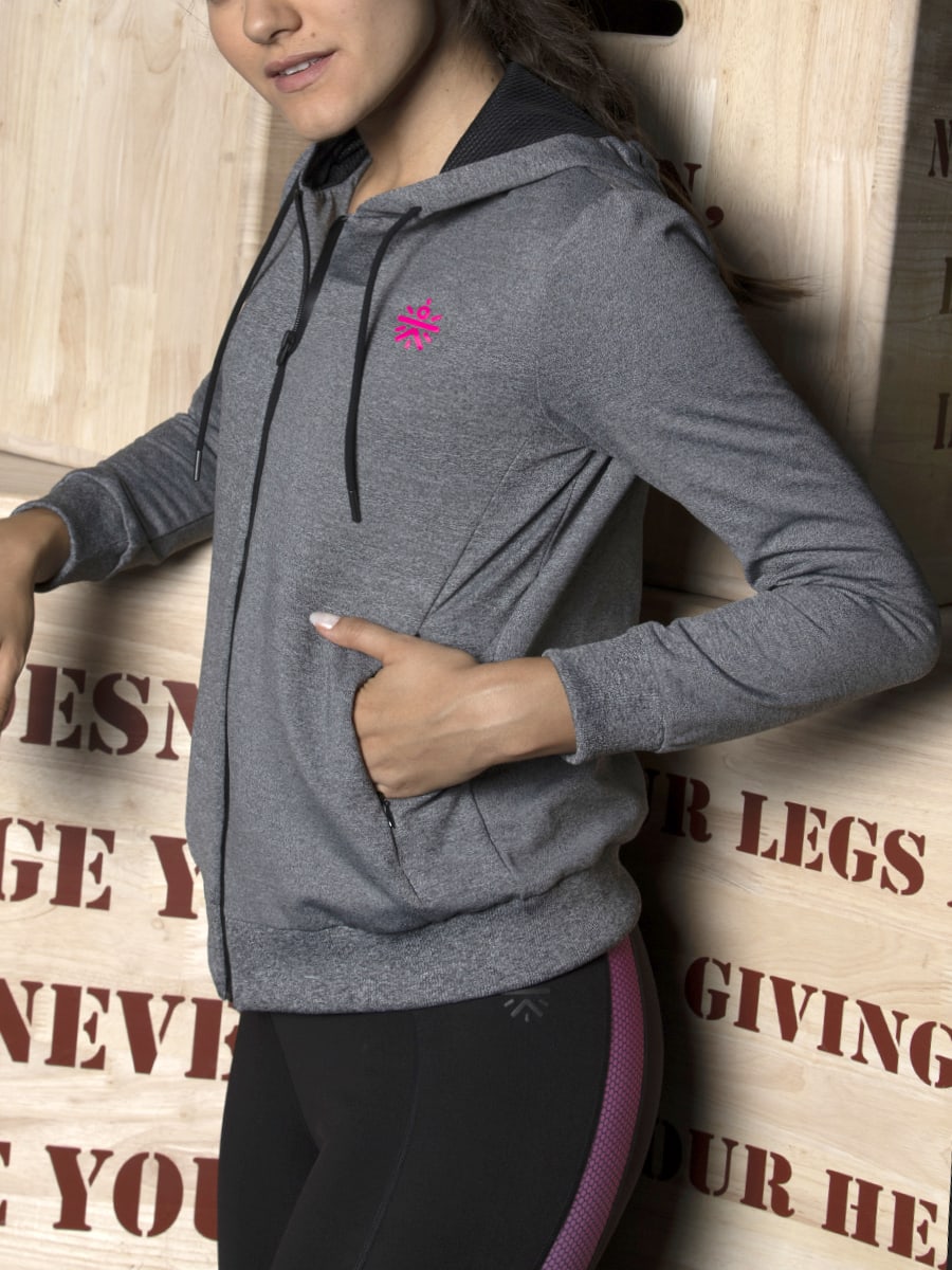 Women Vital Carry On Grey Hoodie