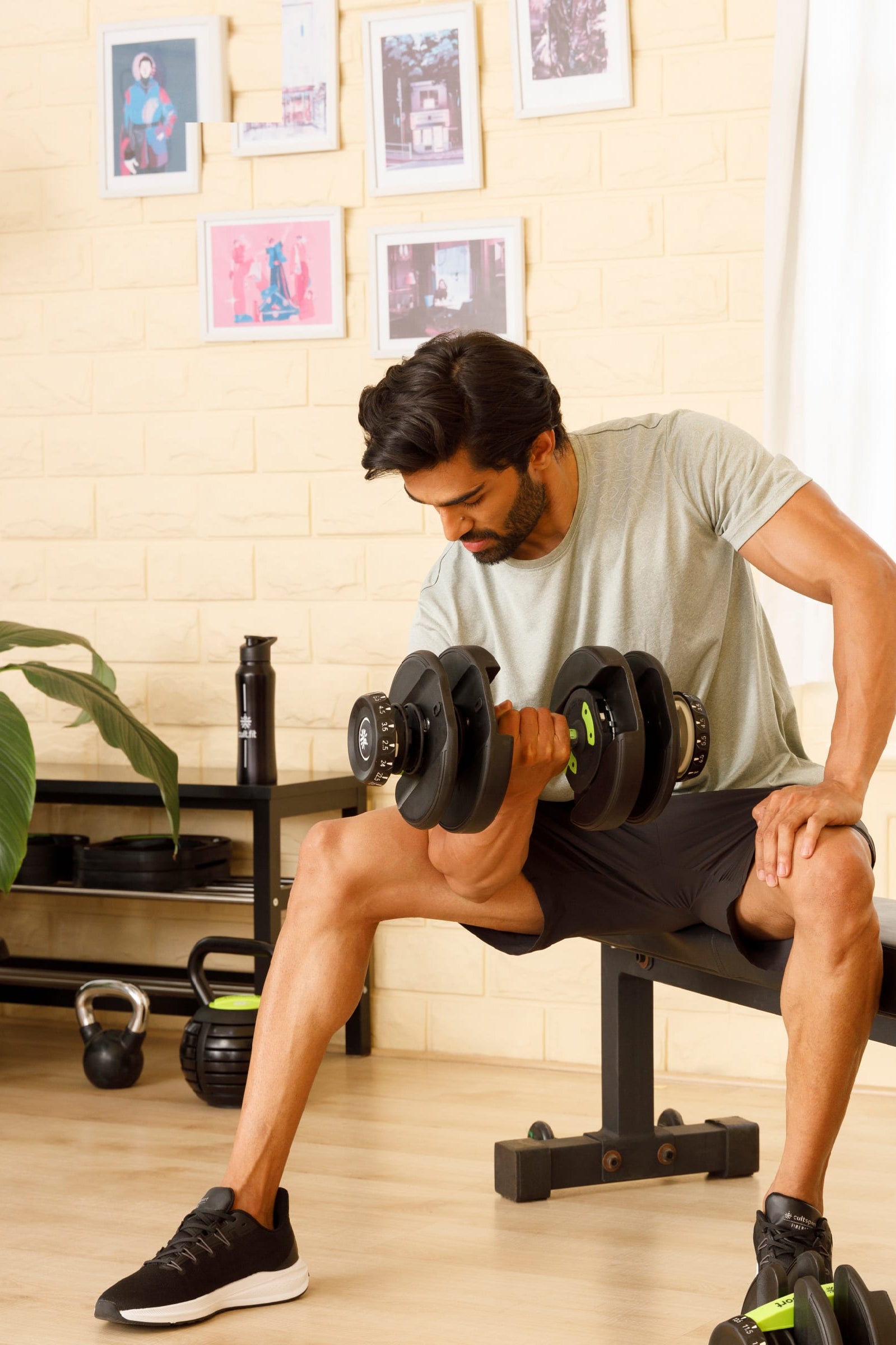 Cult 24x2 kg Compact Adjustable Dumbbells (2.5kg to 24kg), Easy Weight Change: 15-in-1 (Pair of 2-24Kg adjustable Dumbbells) (6 Months extended Warranty only on Cultstore.com)