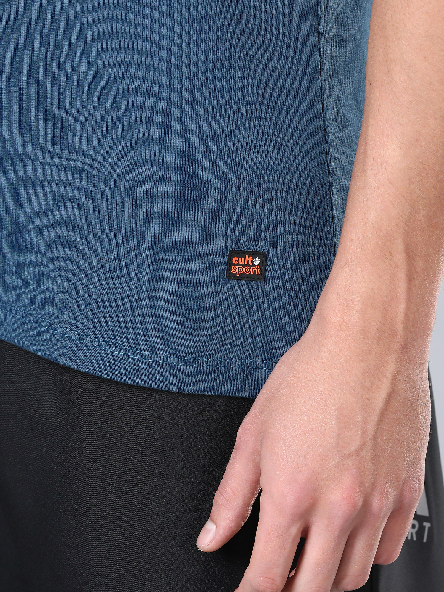 Flydry Cotton SolidTeal Workout Tee