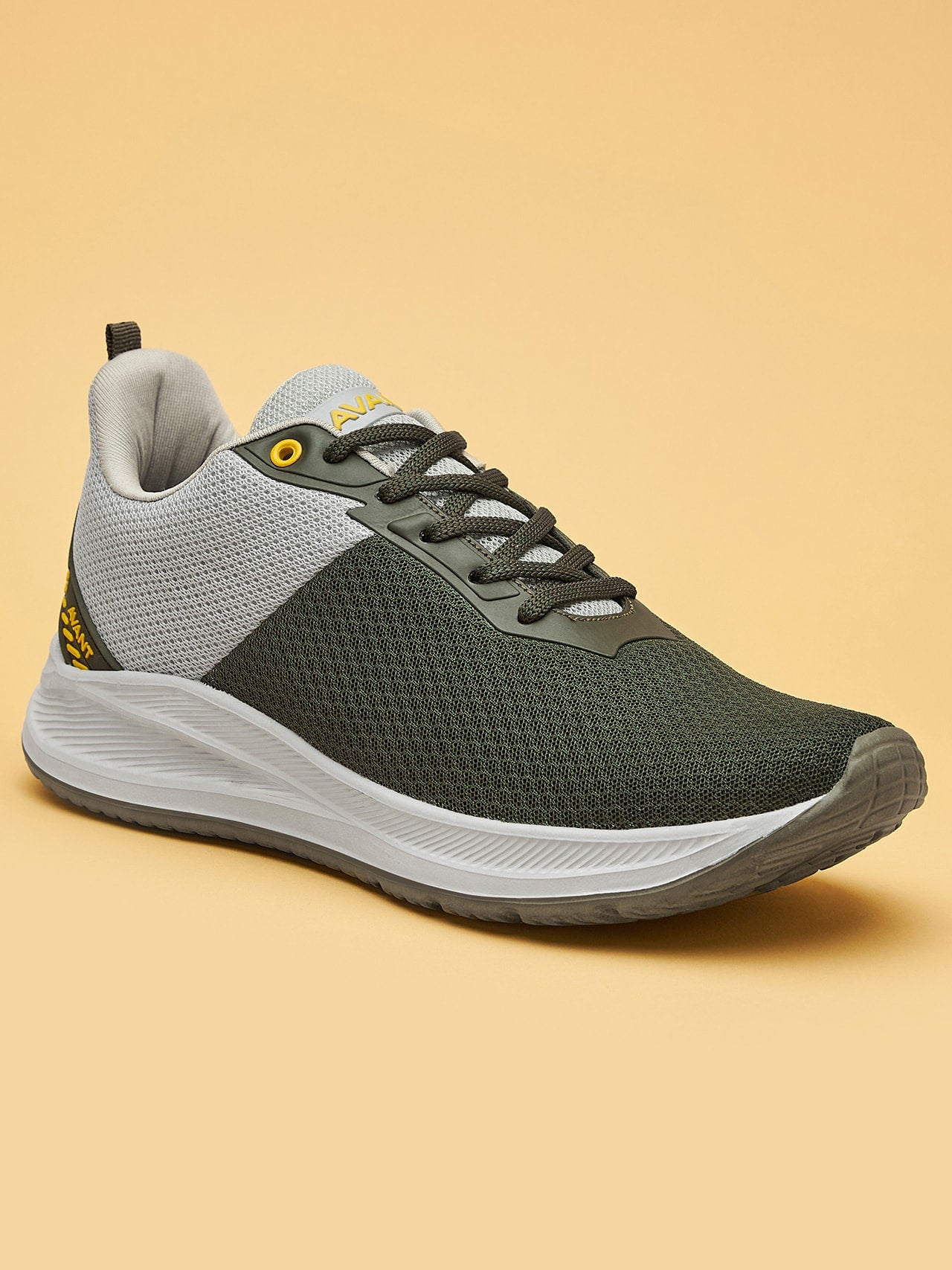 Avant Men's Racer Walking Shoes-L.Grey/Olive