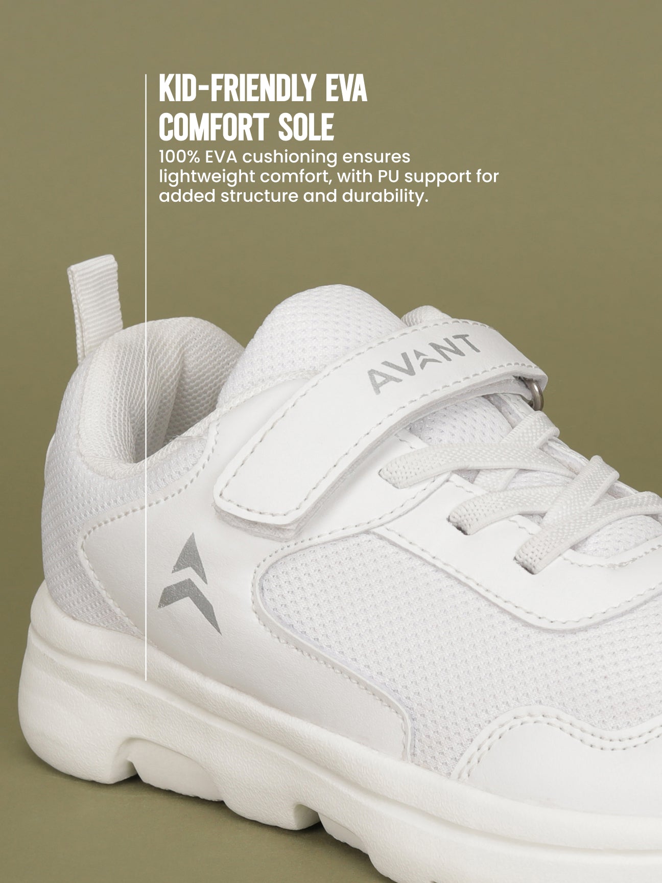 Avant Kid's Unisex ZoomPlay School Shoes - White