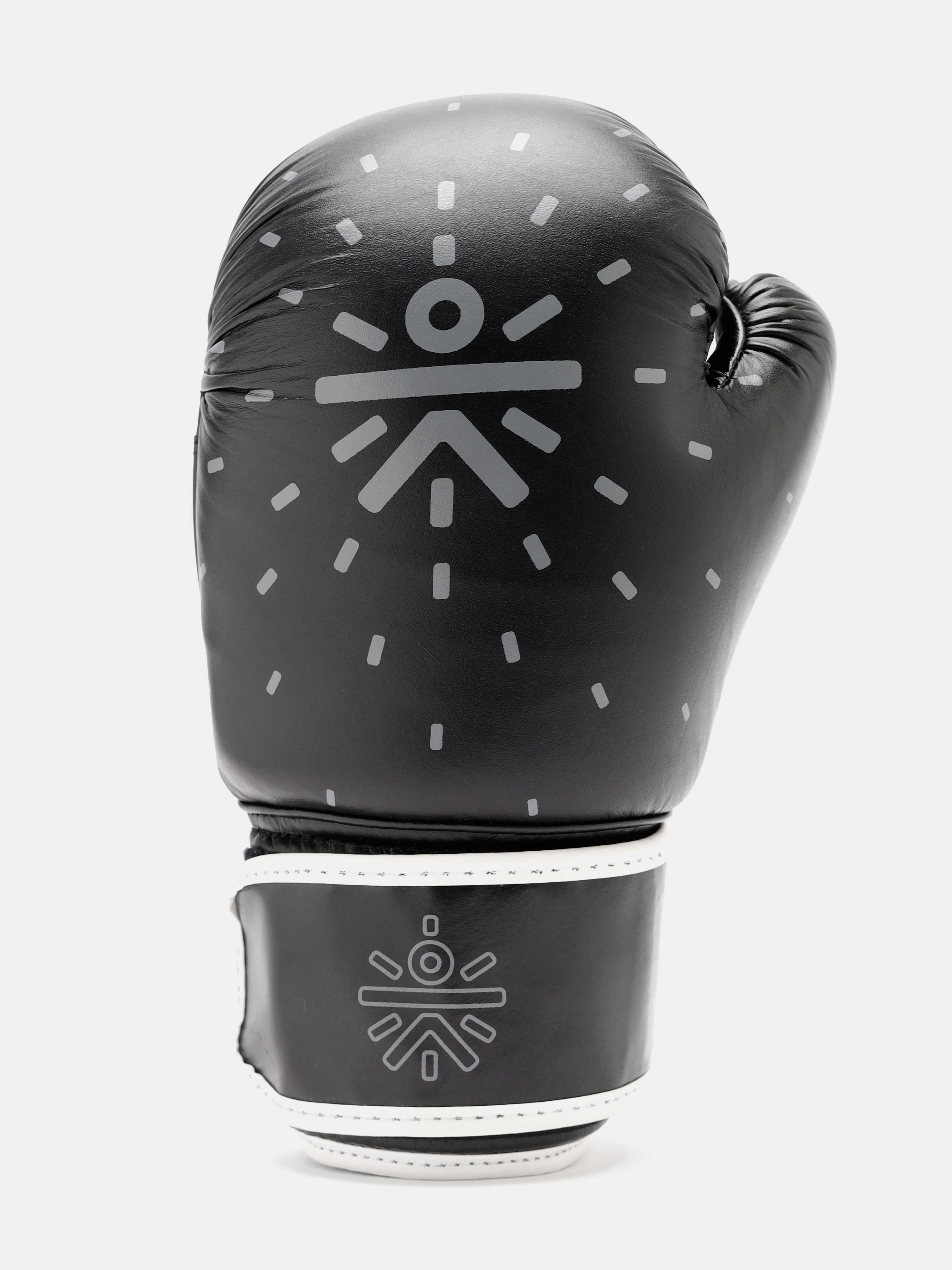 cult Premium Leather Boxing Gloves for Men & Women Foam Padding Thickness 35 mm Punching Bag Gloves for Boxing, Training, Kickboxing, Muay Thai, MMA Boxing Gloves Black & White