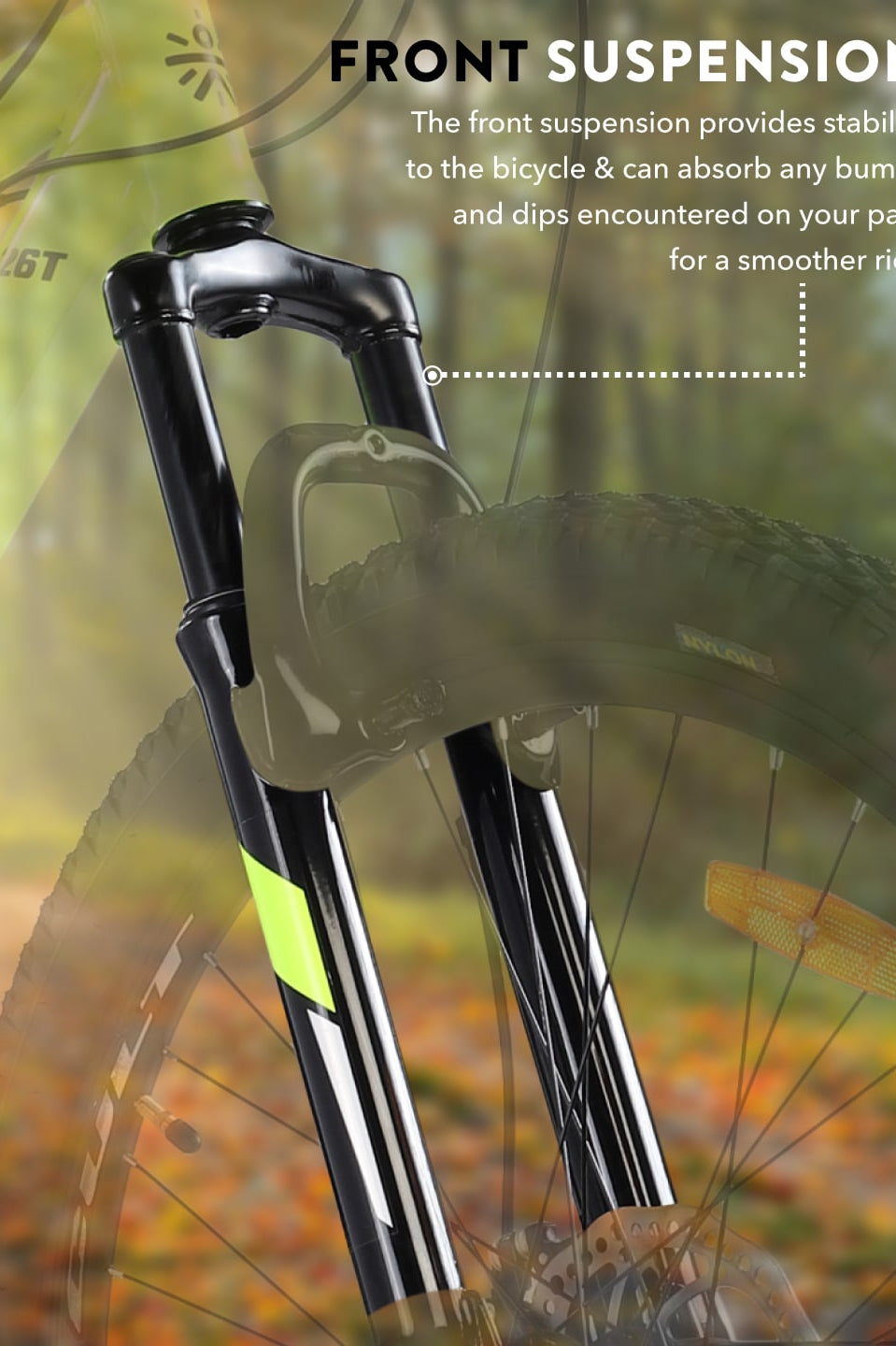 DAUNTLESS21S26TGREENBLUE Steel 21 Speed Shimano Gear 26 inch Mountain Cycle, Dual Disc Brake, Front Suspension, Double Wall Rim