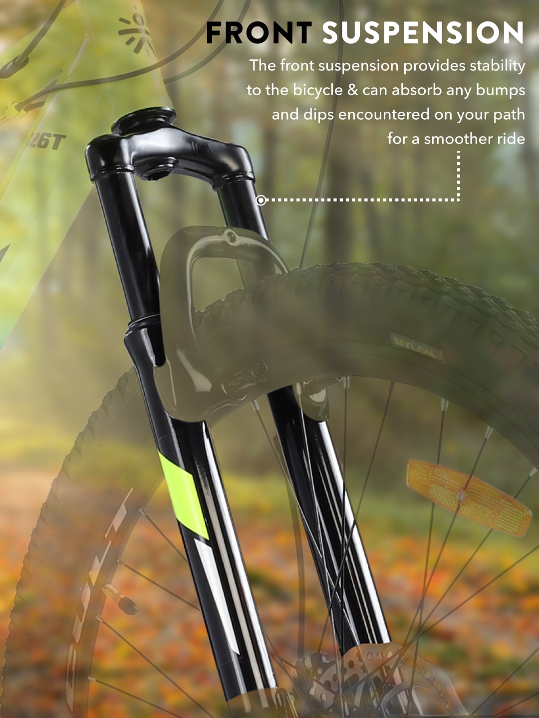 DAUNTLESS21S26TGREENBLUE Steel 21 Speed Shimano Gear 26 inch Mountain Cycle, Dual Disc Brake, Front Suspension, Double Wall Rim