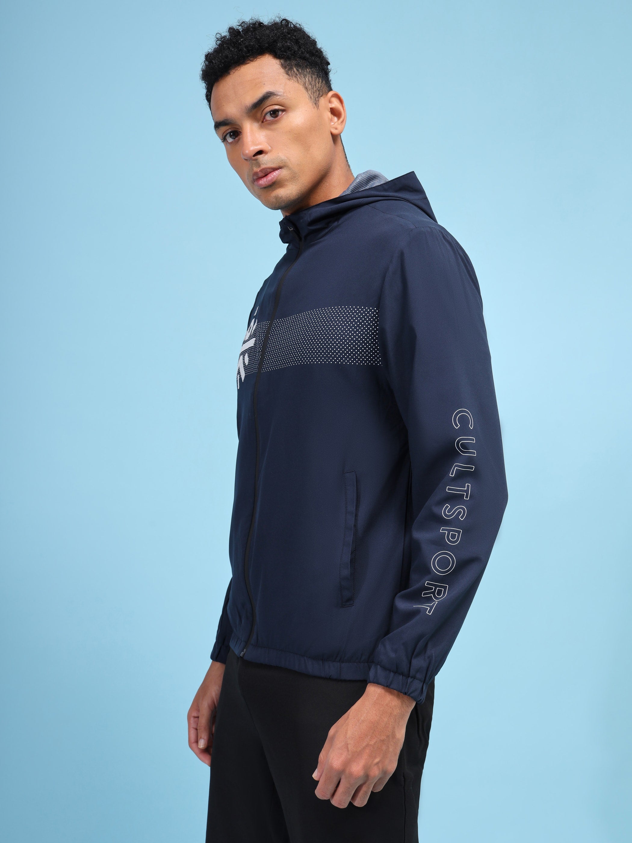 Active Hoodie Zip Through Jacket with Print