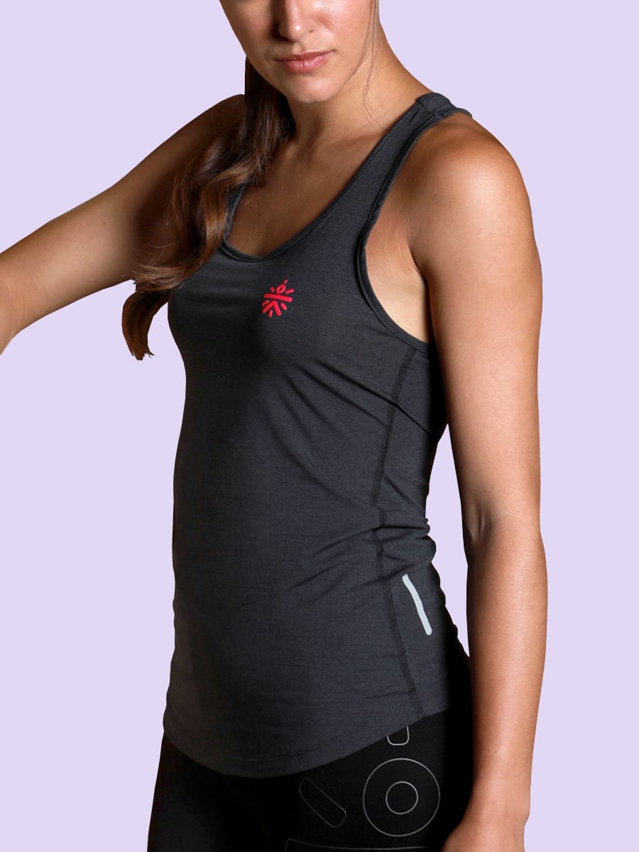 Women Vital Charcoal Tank Top