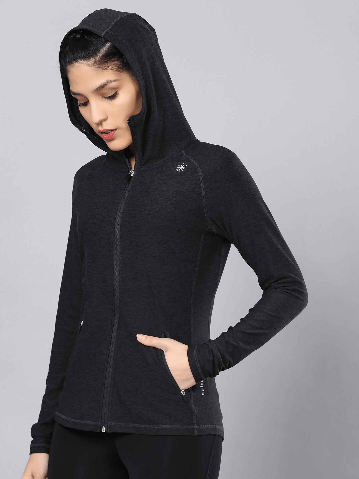 Vital Emerge Black Zip Through Hoodie Sweatshirt