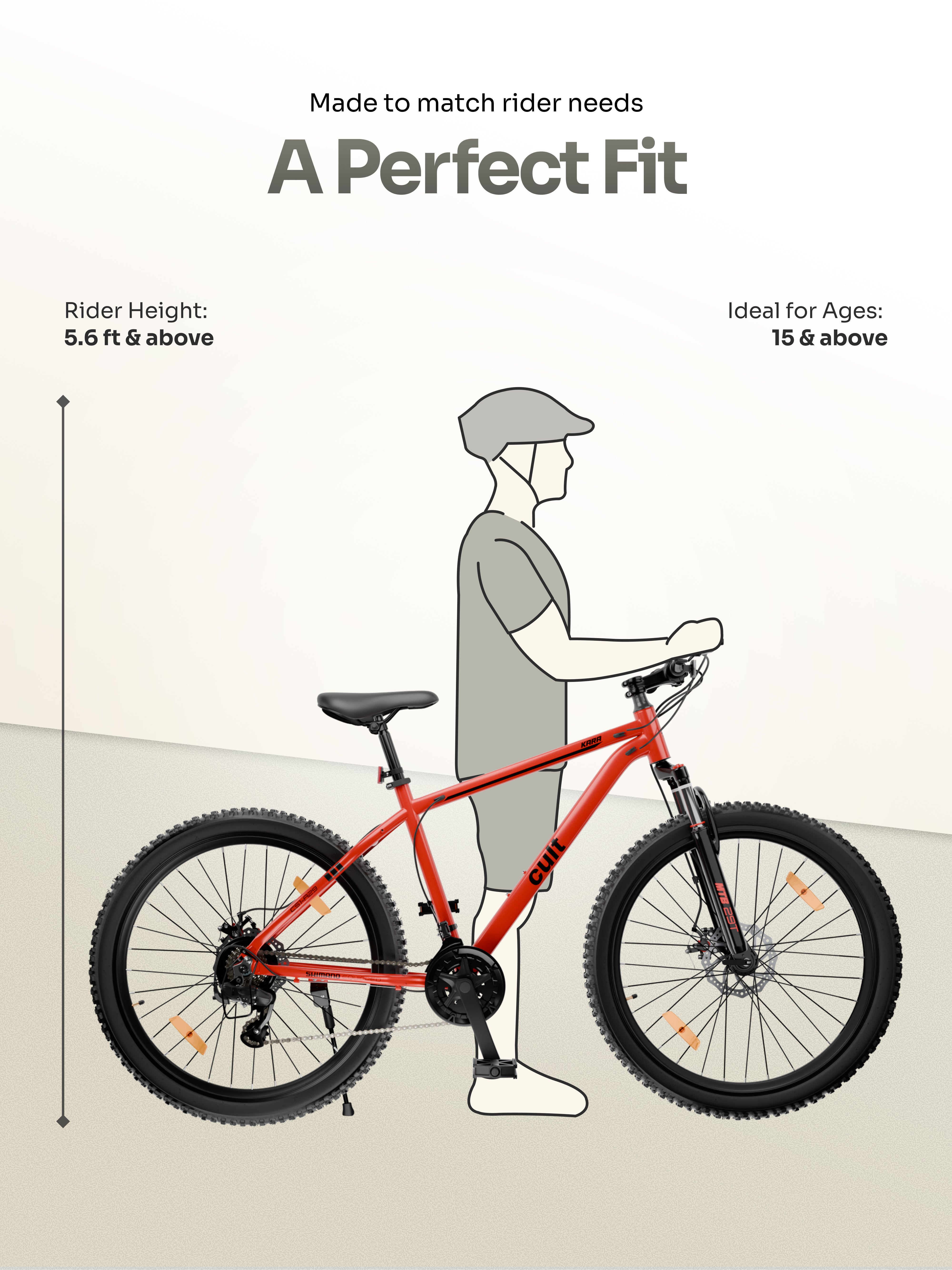 Cult Kara 29T Alloy Mountain Bike with Dual Disc Brake and Front Suspension, Red