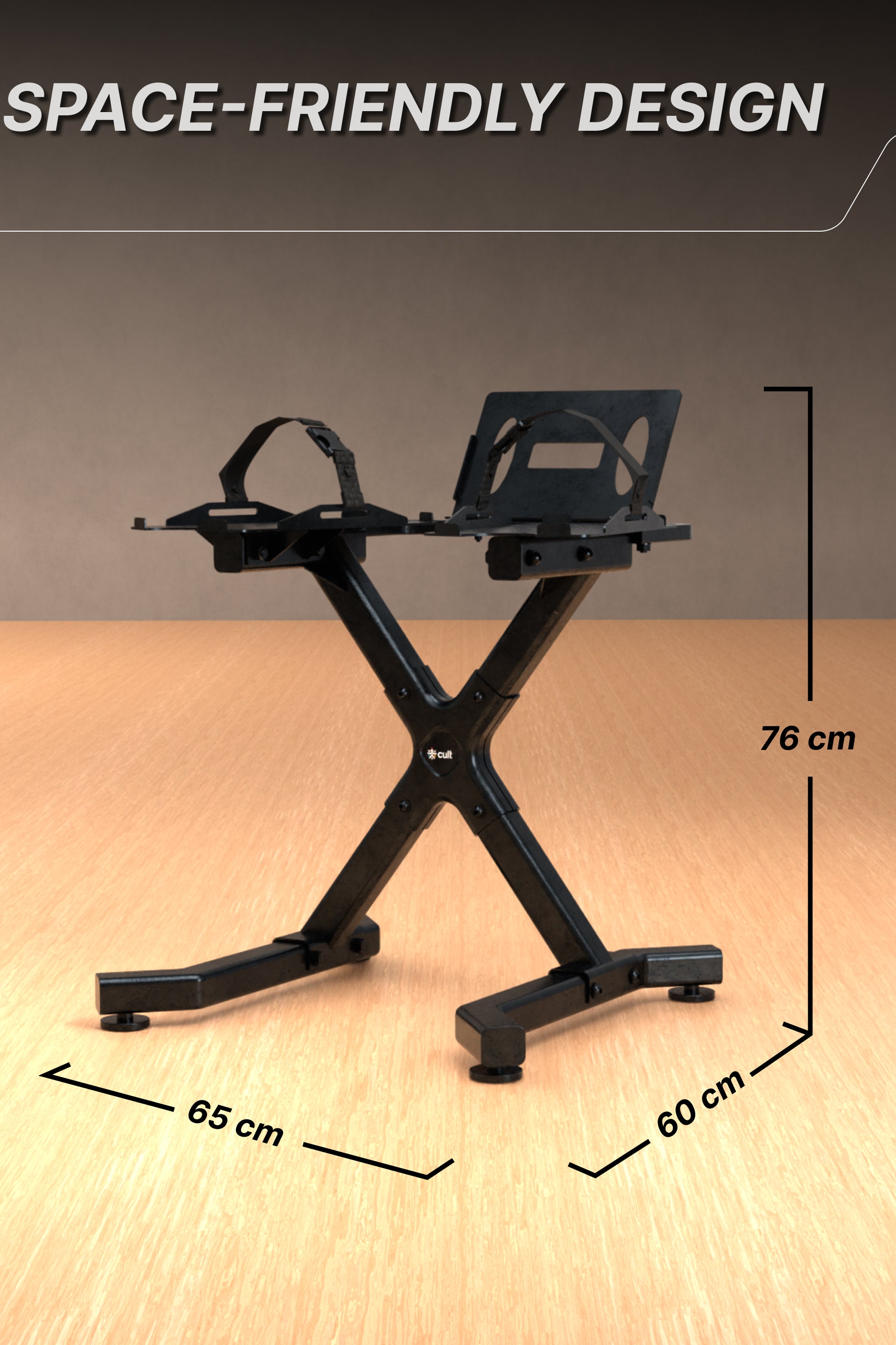 Cult Dumbbell Stand | 100 KG Weight Capacity | With Wheels & Tablet Holder | Protected Edges | Compact Home Gym Storage (6 Months extended Warranty only on Cultstore.com)