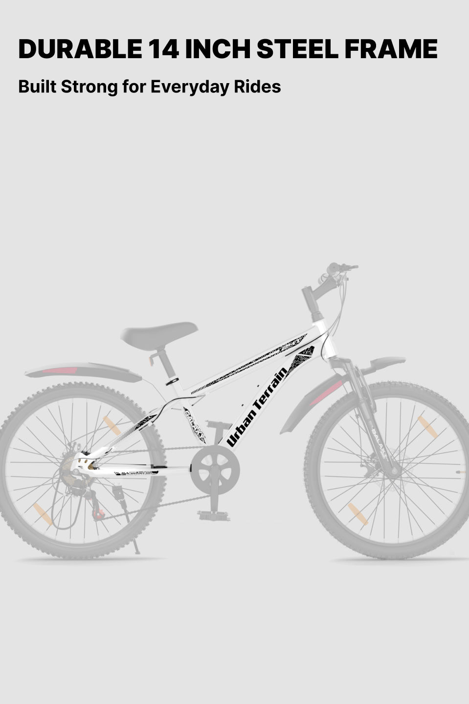 Galaxy Max Mountain Bike Steel 7 Speed Cycle 24 inch Tyre, White With Front Suspension, Single Wall Rim and Dual Disc Brakes Ideal For 4.5 ft to 5.3 ft