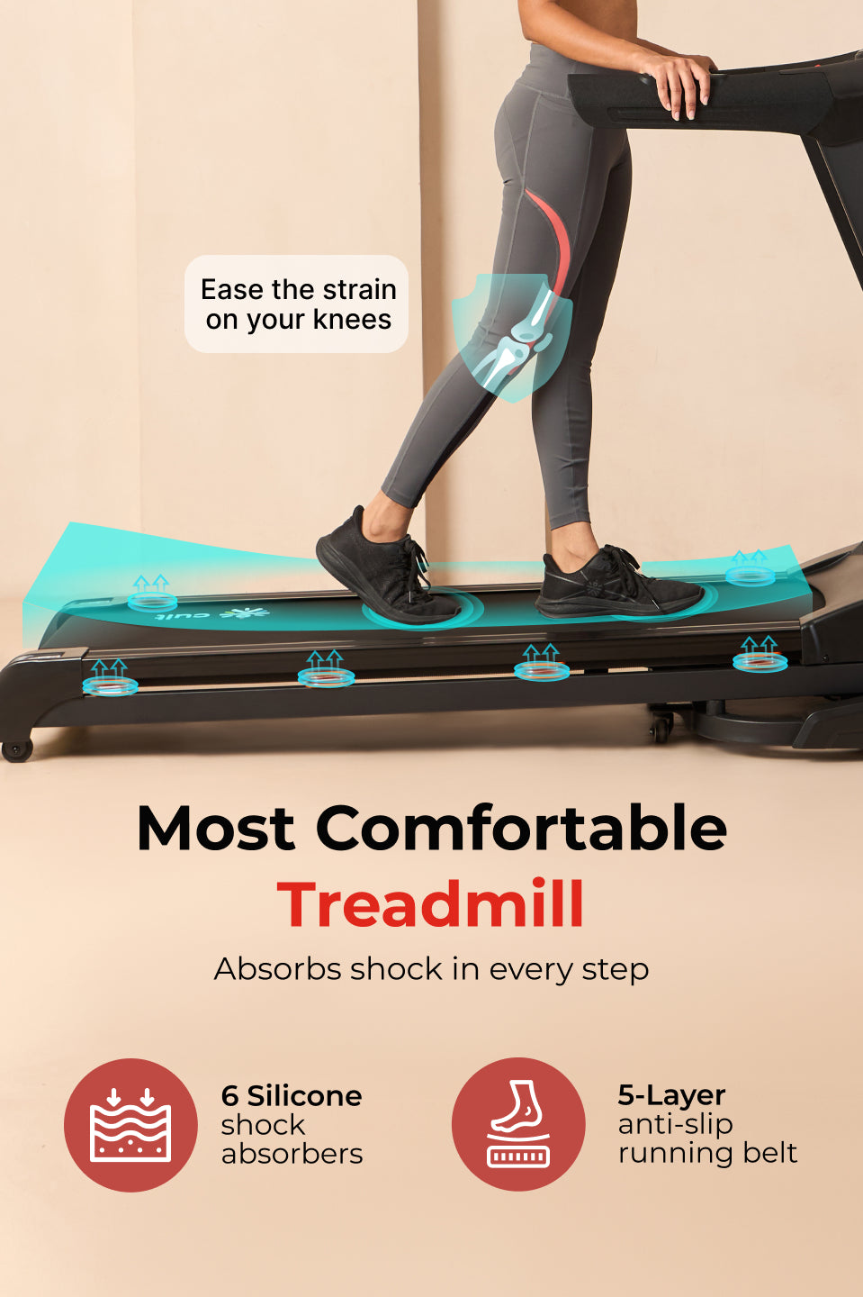 Cultrun M6 Nova 6 HP Peak Treadmill | 15-level Auto-Incline & Massager | Max Weight-140kg | Max Speed-18kmph (with 6 Months Extended Warranty)