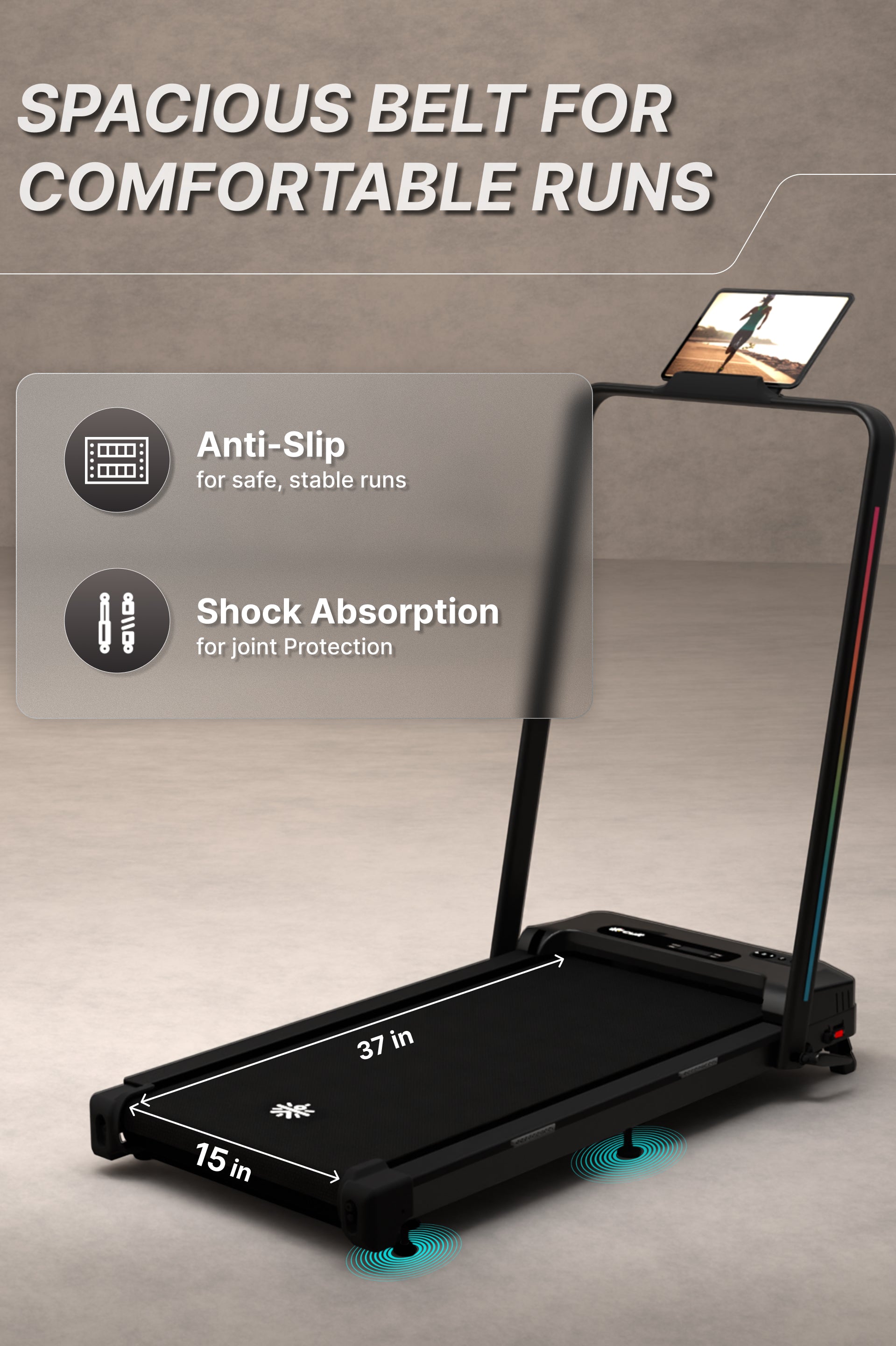 CultVibe 3-in-1 Walking Pad/Walk, Jog & Vibration | 4 HP BLDC Peak Motor | 150 Kg Max Load | 8 Vibration Modes | Remote Control & Tablet Holder | Treadmill for Home Use