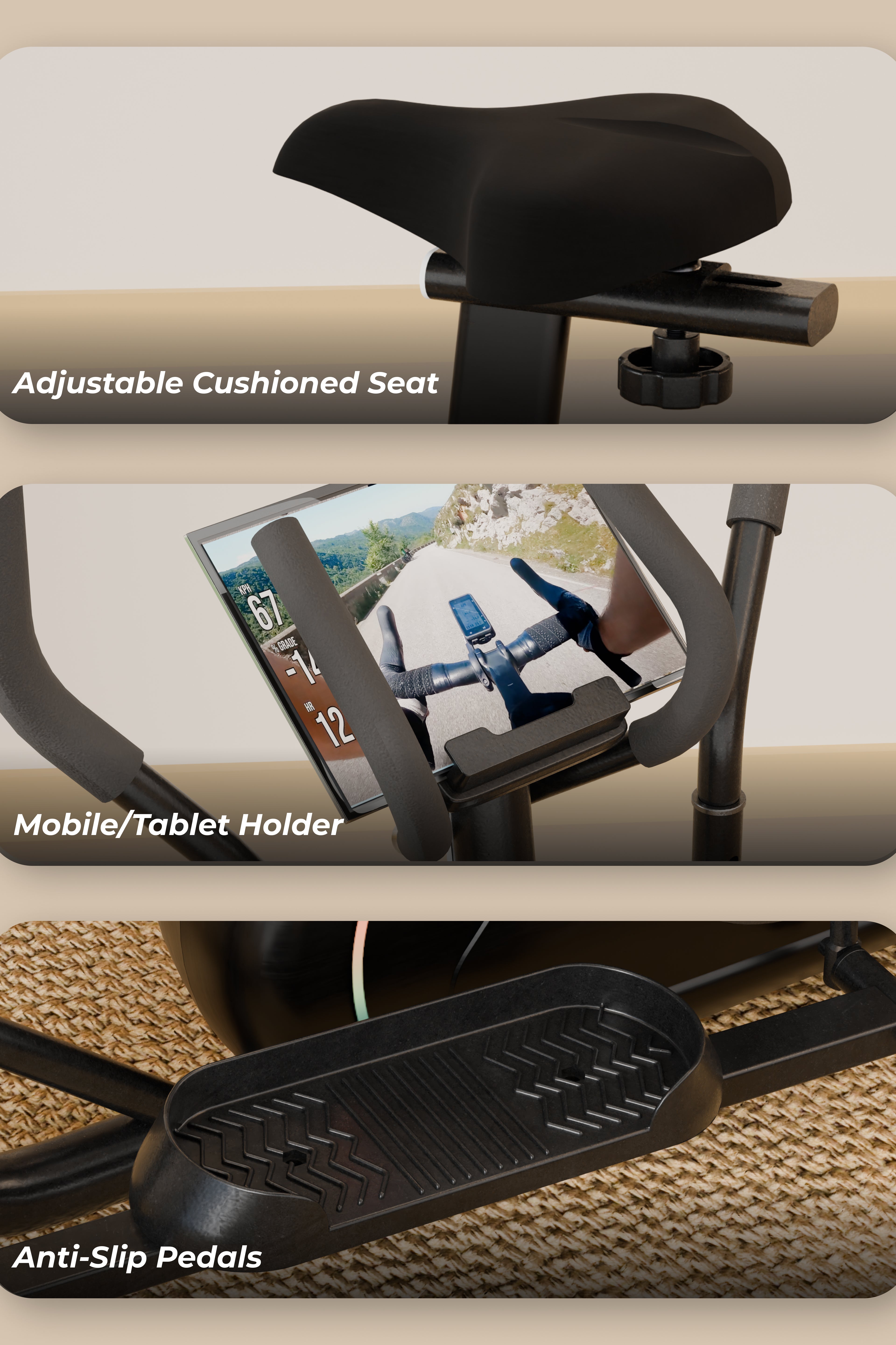 Cult SmartCrossNeo Magnetic Elliptical Trainer | 4Kg Flywheel | Max Weight: 130Kg | Home Use Cross Trainer - Black