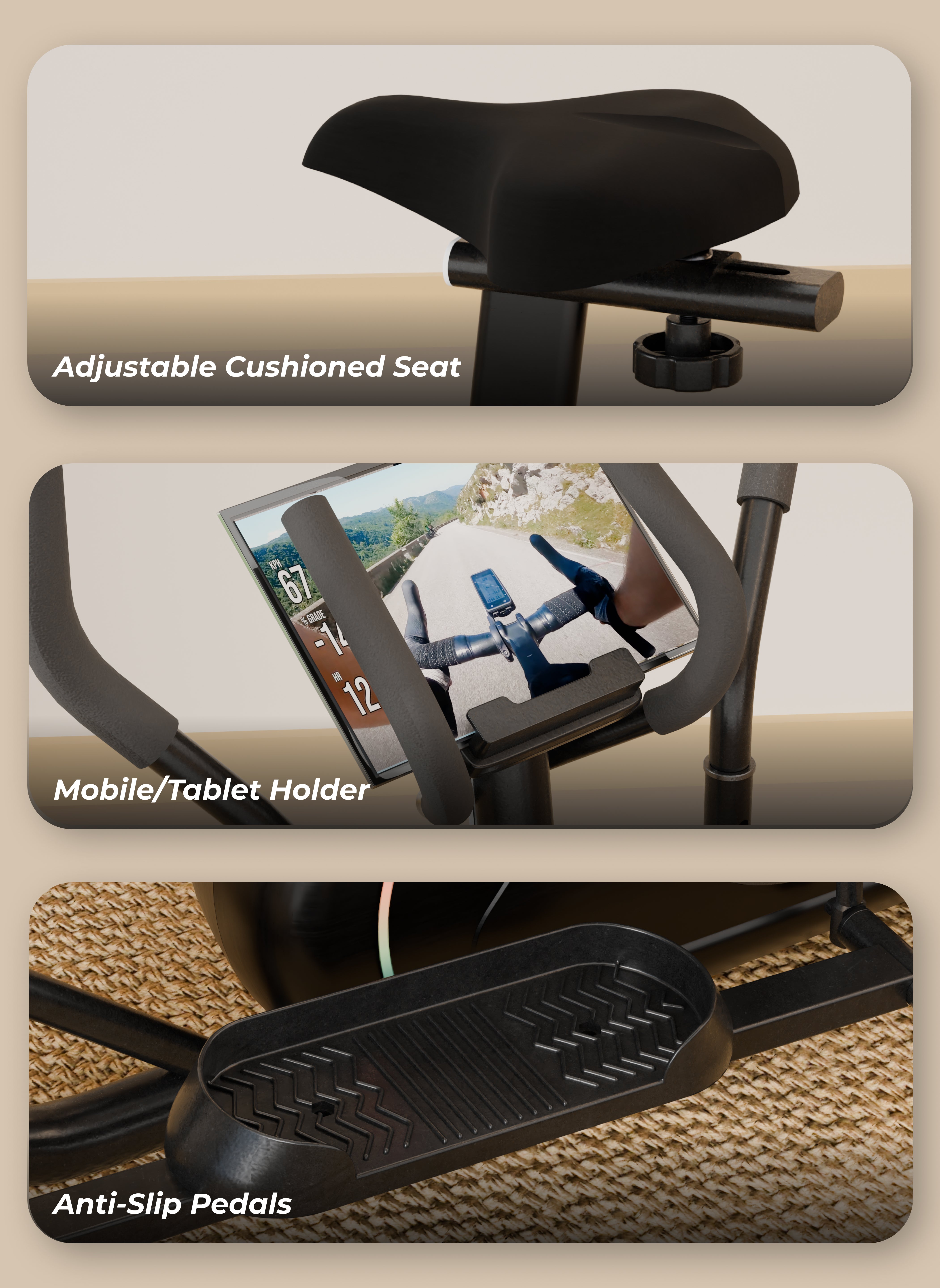 Cult SmartCrossNeo Magnetic Elliptical Trainer | 4Kg Flywheel | Max Weight: 130Kg | Home Use Cross Trainer - Black