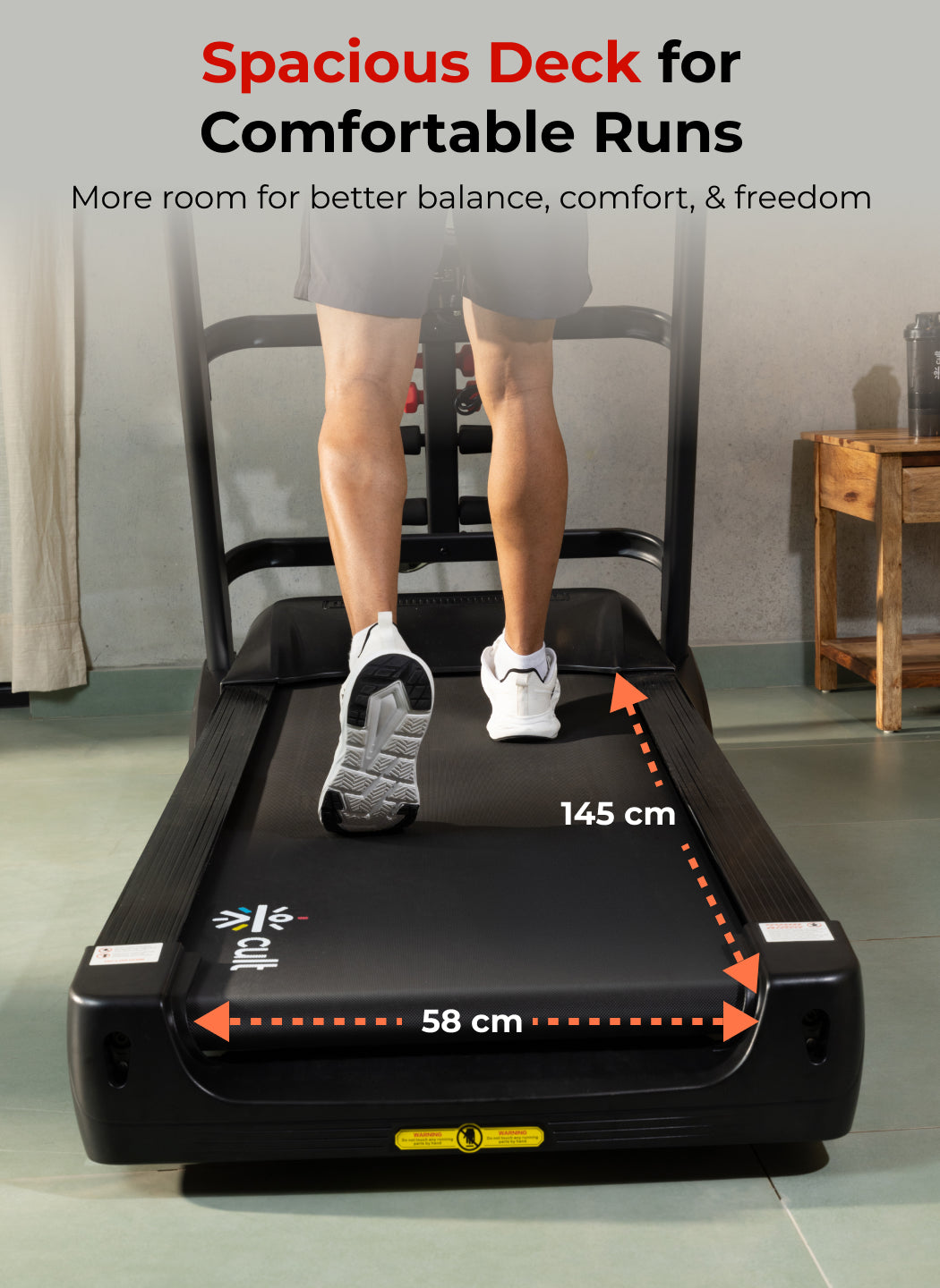 Smartrun Davie 7 HP Peak Treadmill | 15-level Auto-Incline & Massager | Max Weight-150kg | Max Speed-20kmph (with 6 Months Extended Warranty)