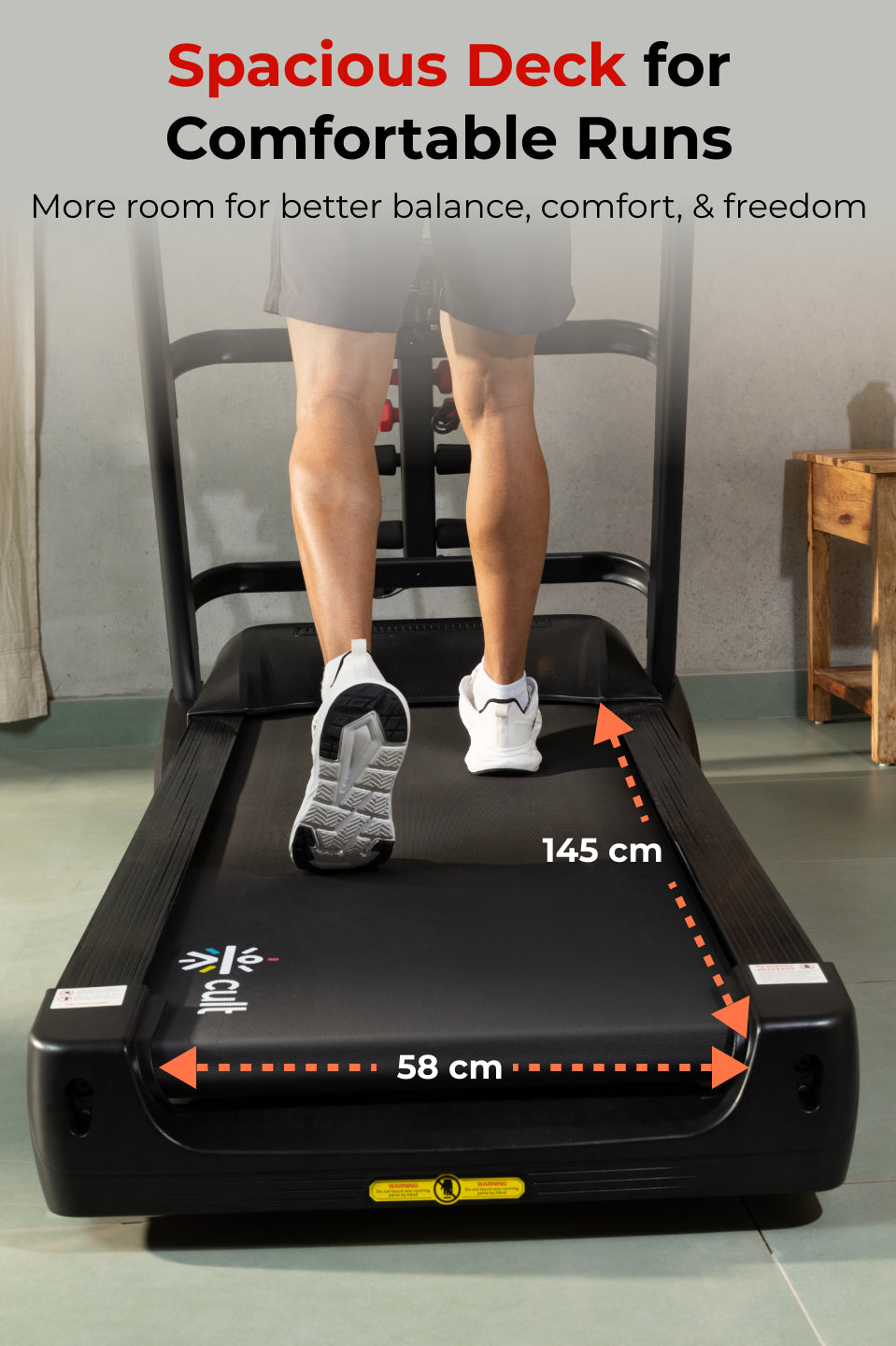 Smartrun Davie 7 HP Peak Treadmill | 15-level Auto-Incline & Massager | Max Weight-150kg | Max Speed-20kmph (with 6 Months Extended Warranty)