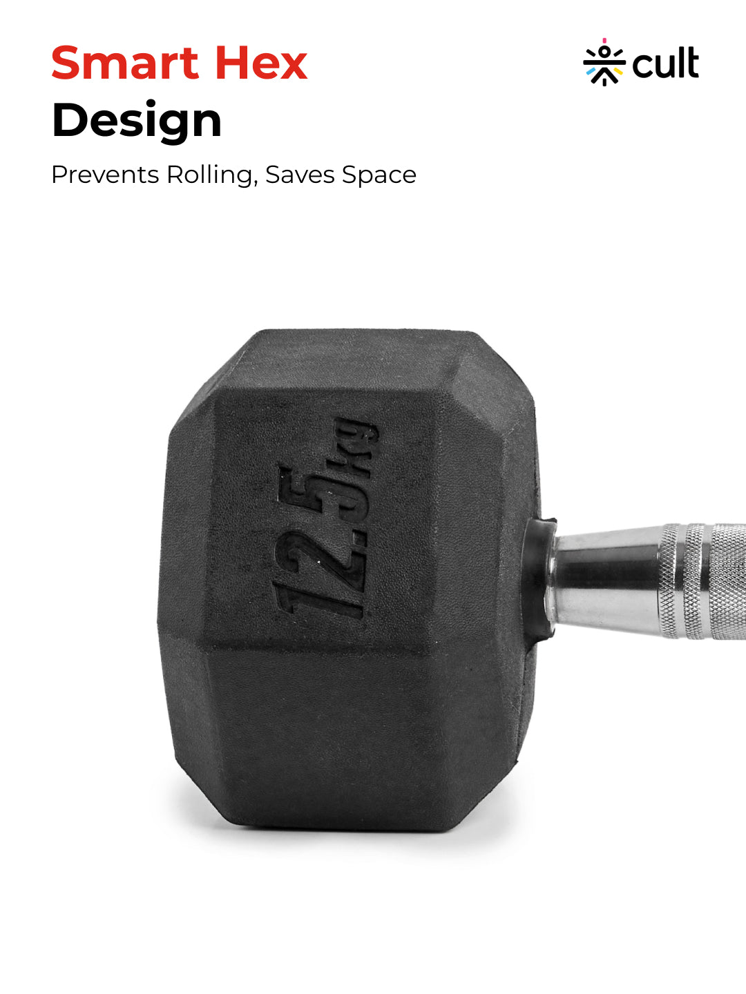 Cult Adjustable Bench + 12.5Kg Hex Dumbbell Set (Pair) | Home Gym Combo