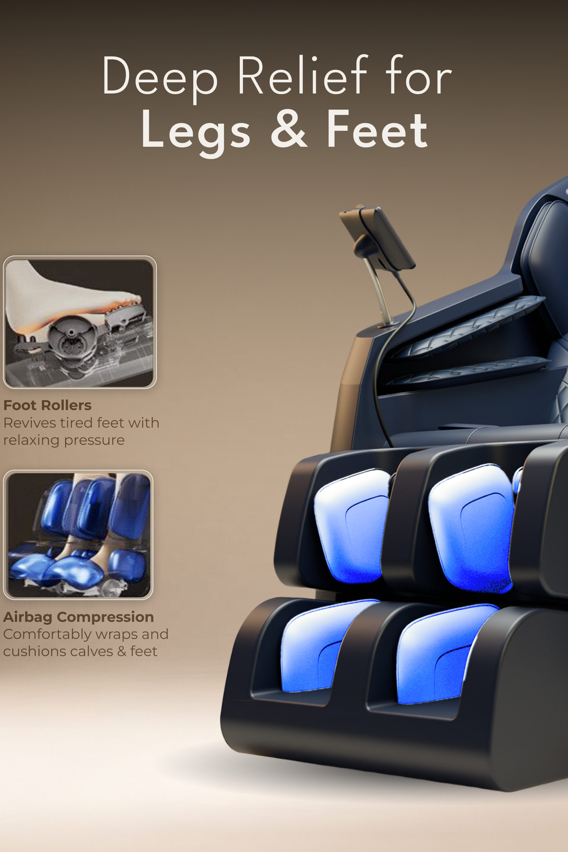 Cult Serene Massage Chair | Zero Gravity with Voice Guide & Bluetooth | 9 Preset Massage Programs | Smart Touch Screen