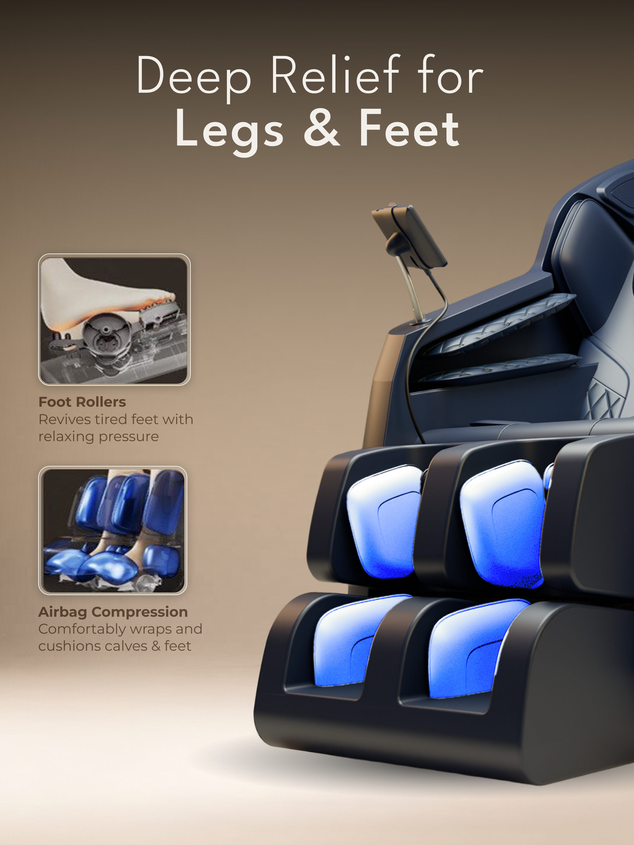 Cult Serene Massage Chair | Zero Gravity with Voice Guide & Bluetooth | 9 Preset Massage Programs | Smart Touch Screen