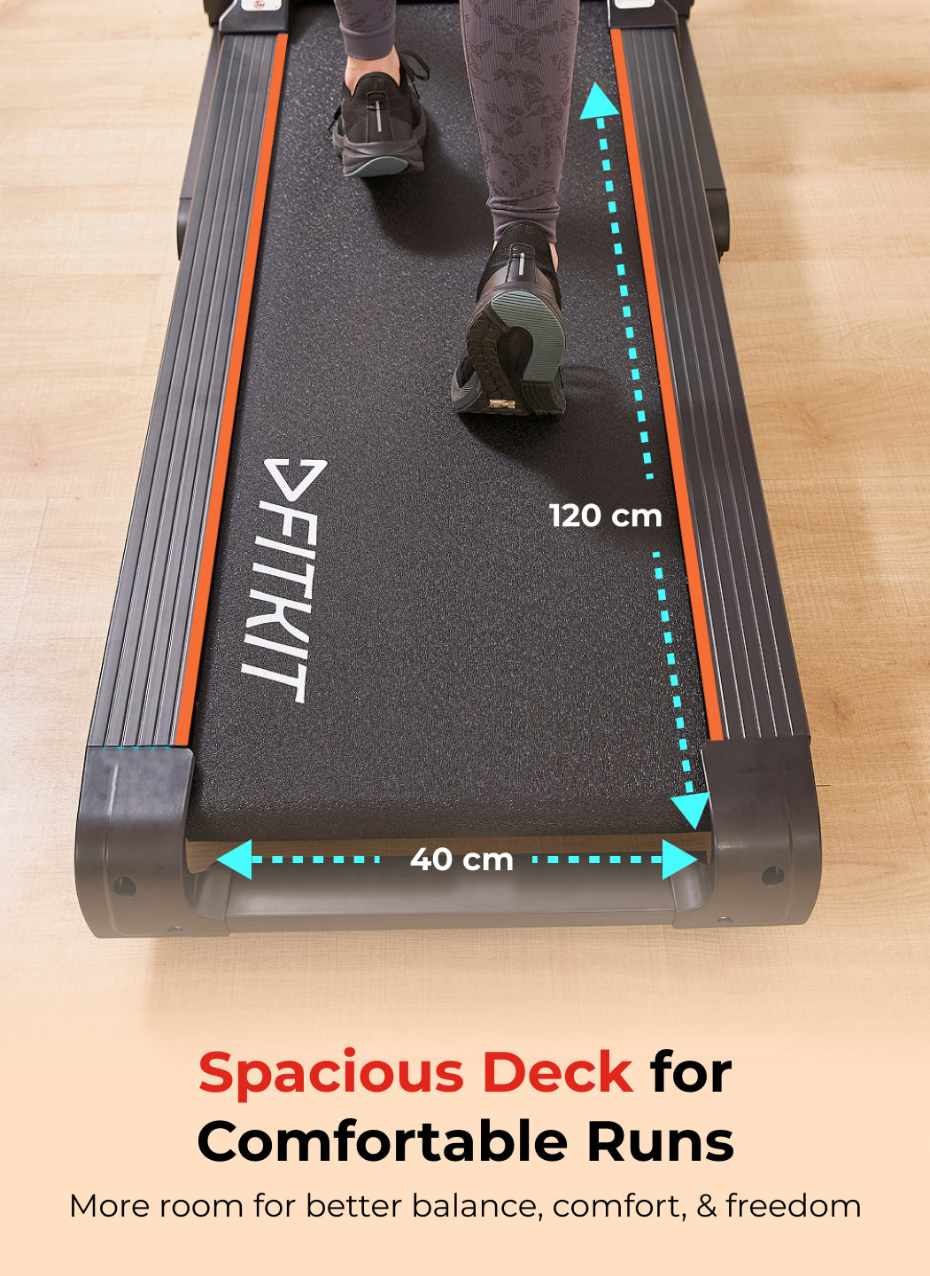 FT98Steel 3HP Treadmill | 3-Level Manual-Incline | Max Speed-12.8kmph | Max Weight-100kg (with 6 months extended warranty)