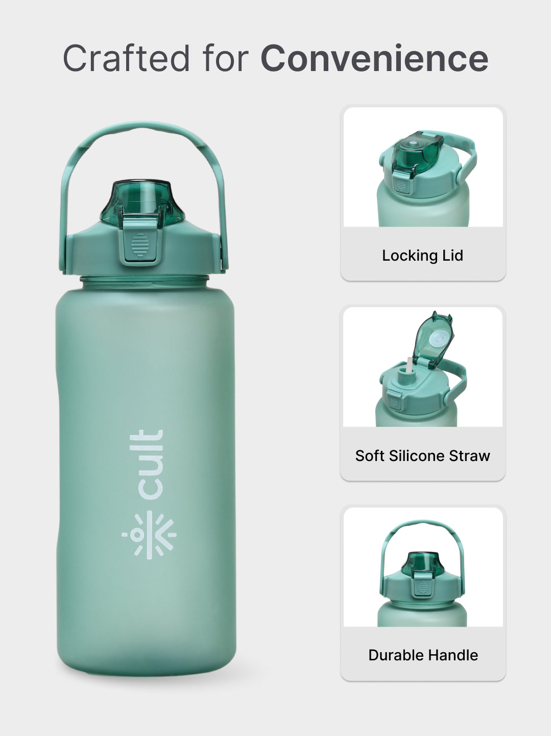 Motivational Bottle Set of 1L and 2L Green