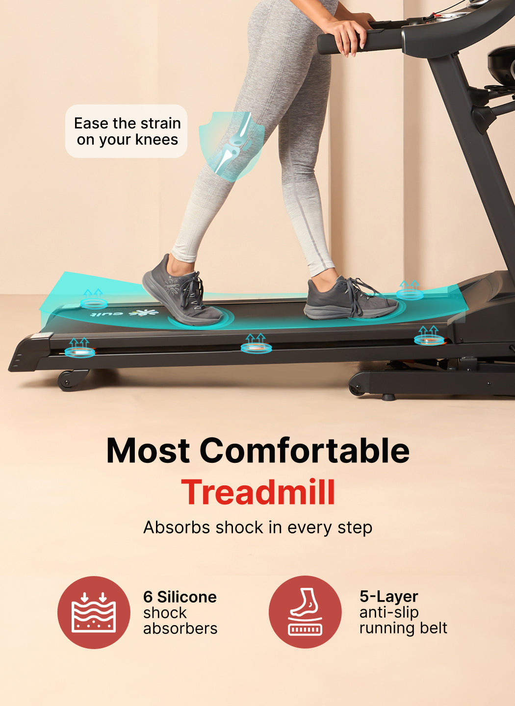 Cultrun M4 4HP Peak Treadmill | 15-level Auto-Incline & Massager | Max Weight-120kg | Max Speed-14.8kmph (with 6 Months Extended Warranty)