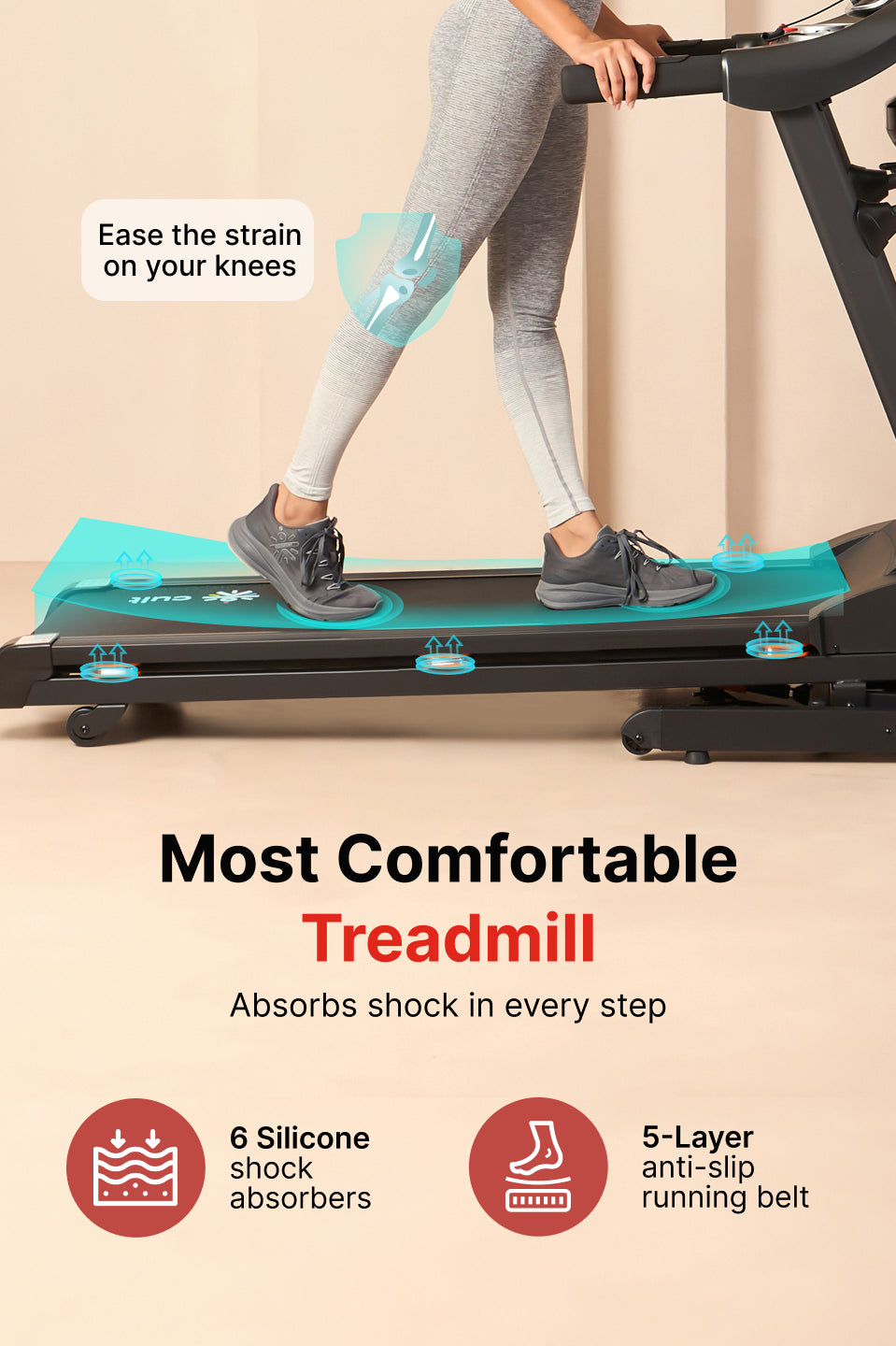Cultrun M4 4HP Peak Treadmill | 15-level Auto-Incline & Massager | Max Weight-120kg | Max Speed-14.8kmph (with 6 Months Extended Warranty)