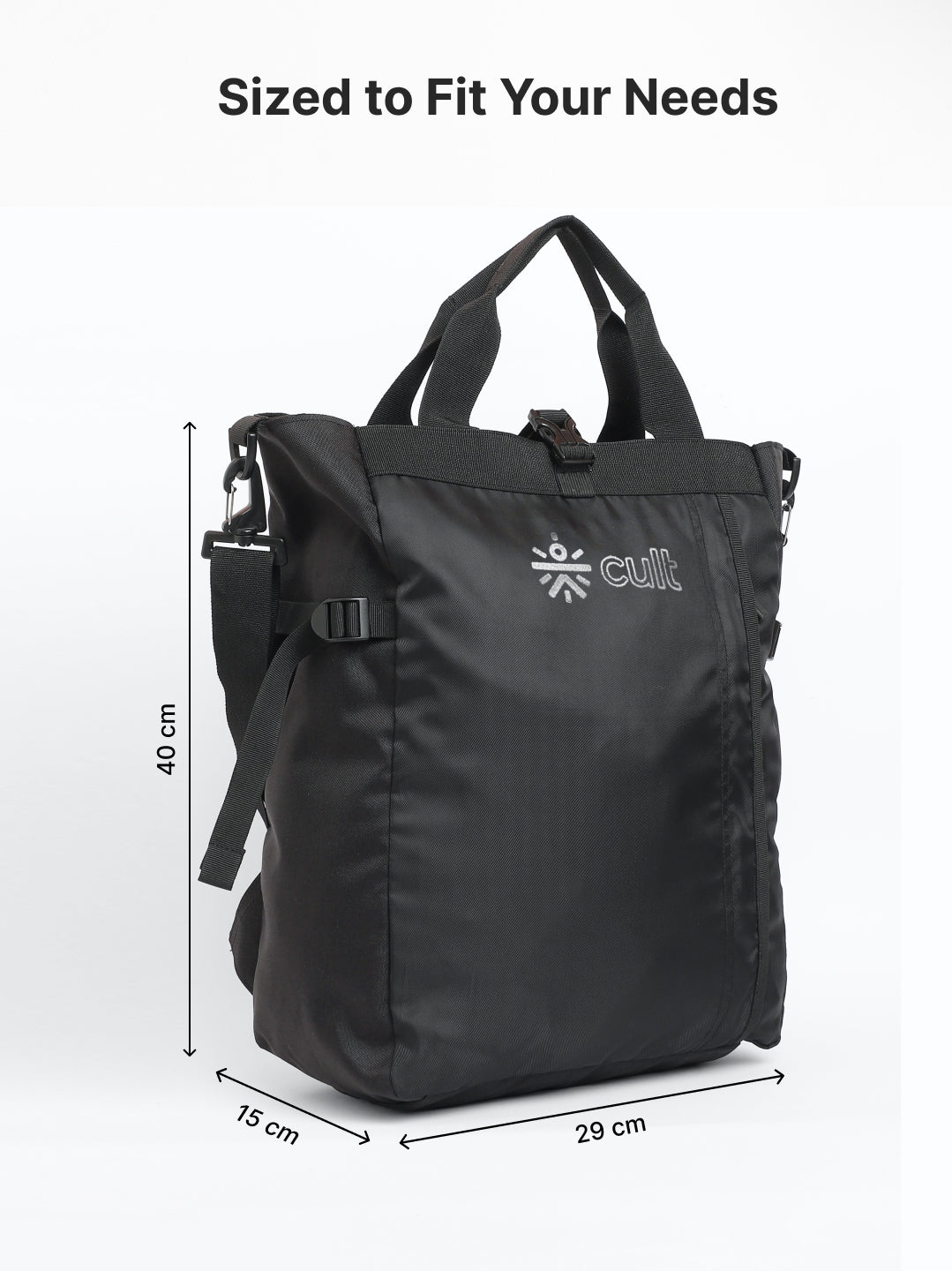 Work to Play Laptop Backpack 35L - Water-Repellent, Multi-Functional Bag with Trolley Sleeve & Shoe Cover Black