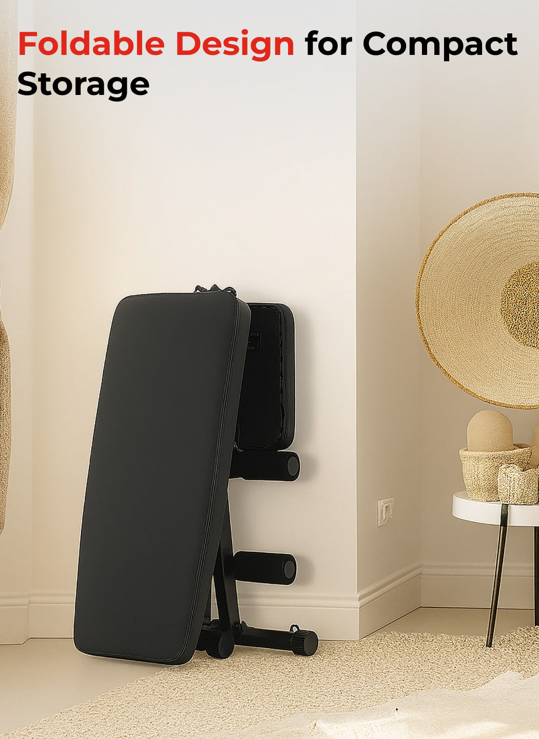 Cult Strivo Foldable Adjustable Workout Bench | 350Kg Max Weight | 8-Level Incline & Decline | High-Density Cushioning & Heavy-Duty Steel Frame Home Use Bench