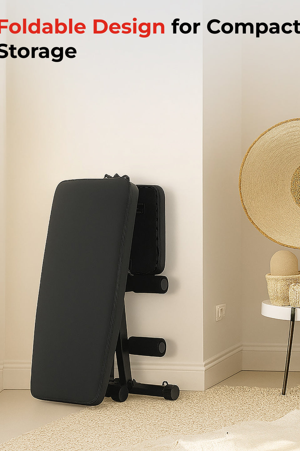 Cult Strivo Foldable Adjustable Workout Bench | 350Kg Max Weight | 8-Level Incline & Decline | High-Density Cushioning & Heavy-Duty Steel Frame Home Use Bench