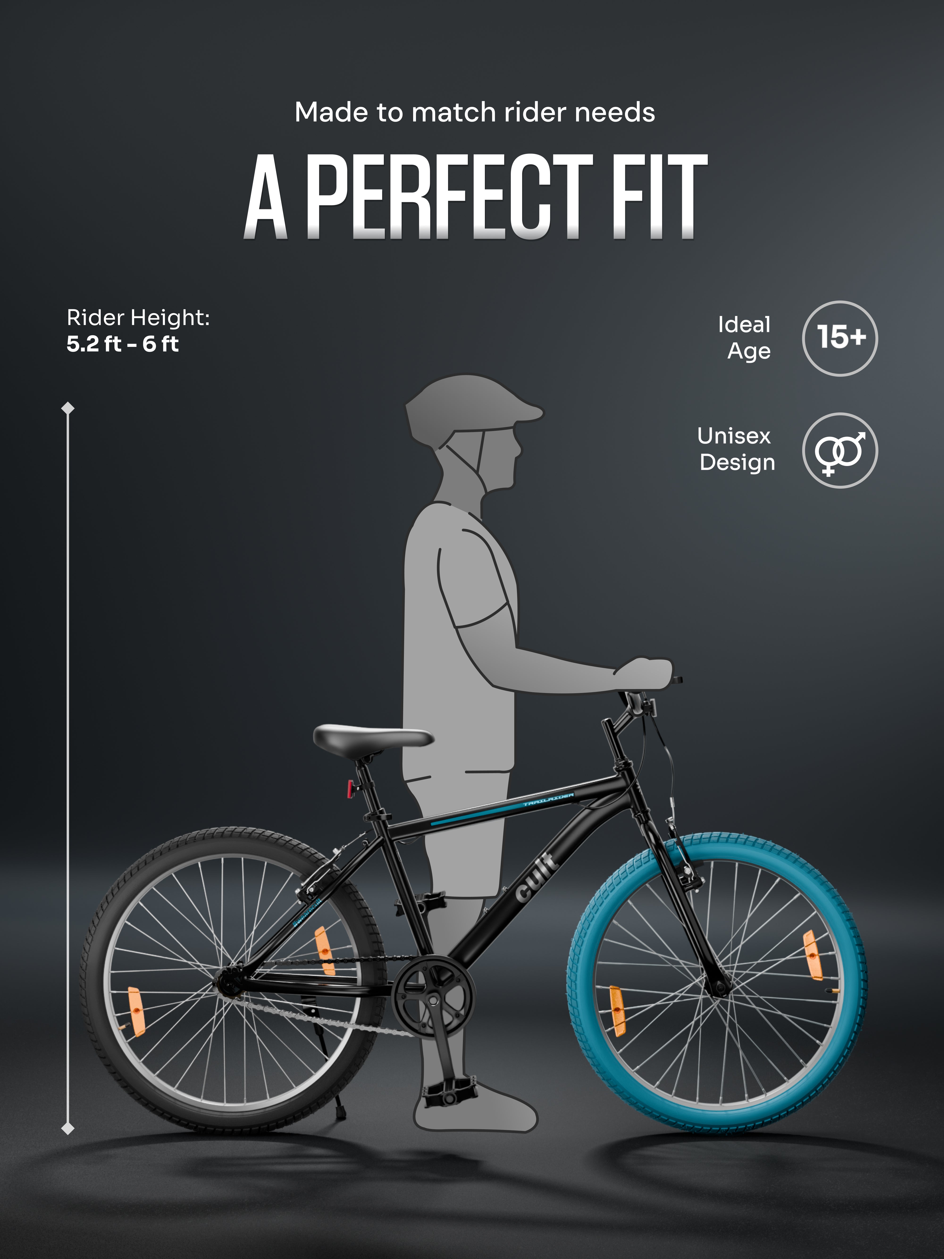 Cult TRAILRIDER 26T Single Speed Mountain Bike, Black