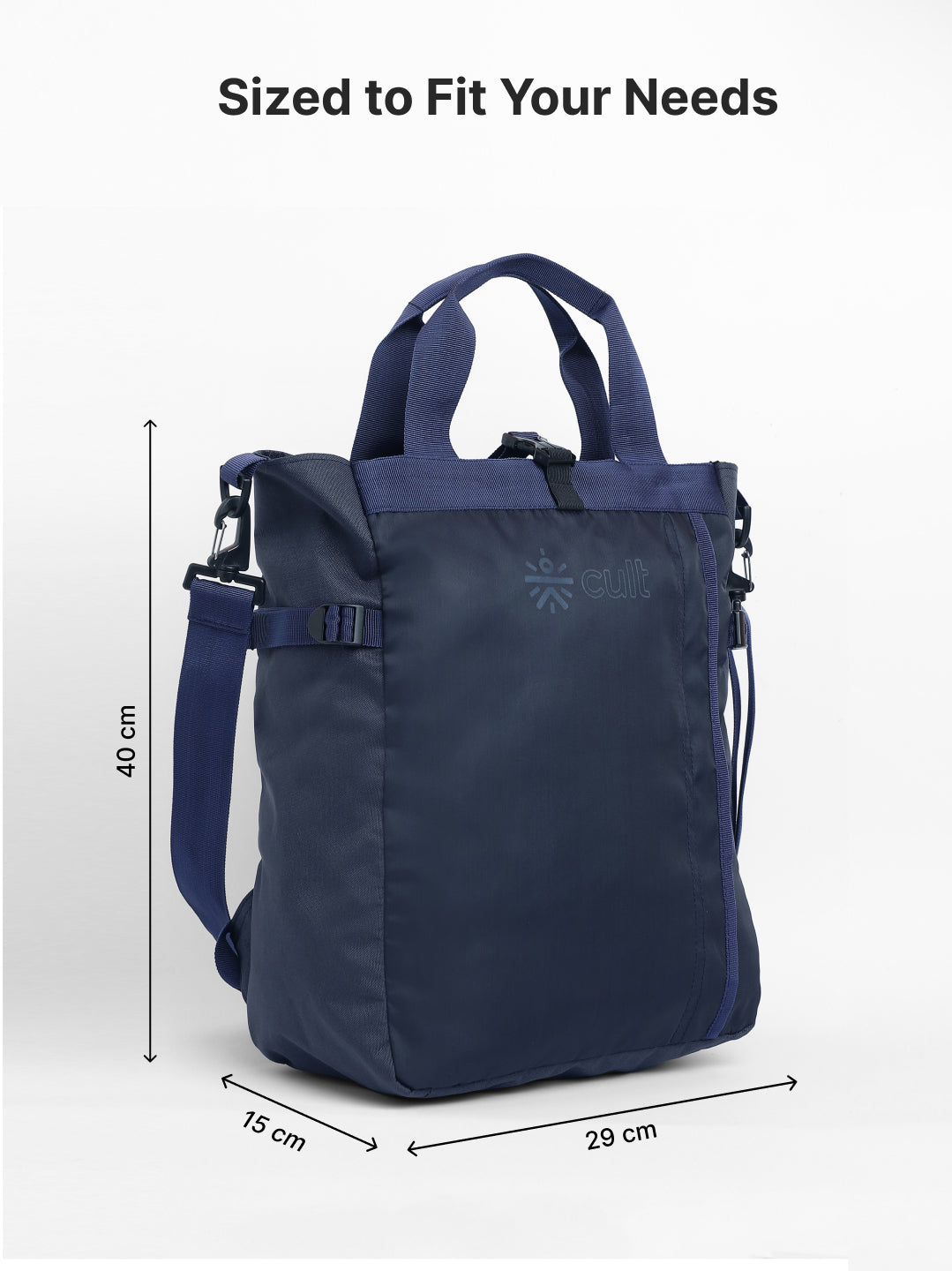 Work to Play Laptop Backpack 35L - Water-Repellent, Multi-Functional Bag with Trolley Sleeve & Shoe Cover Blue