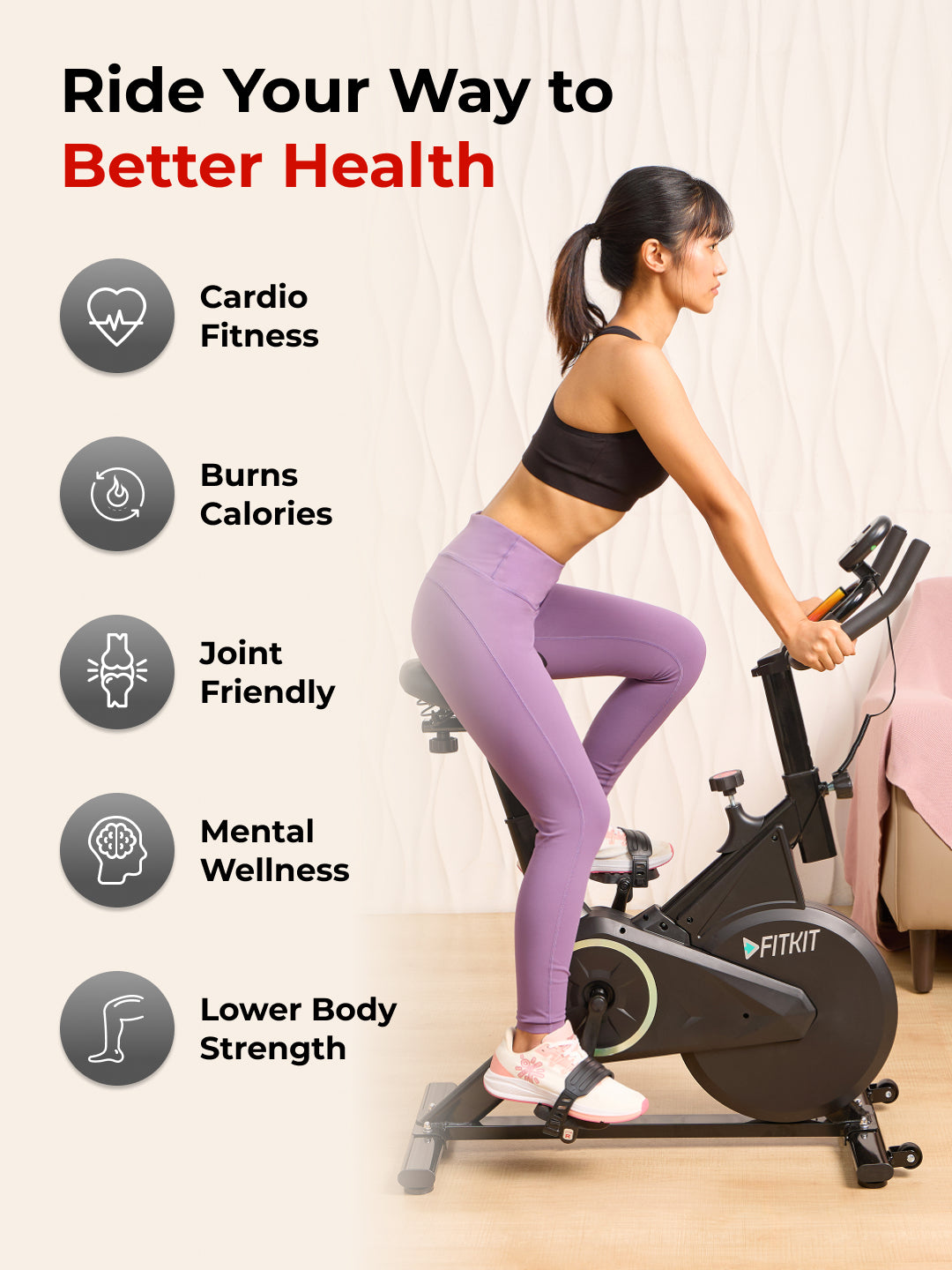 FK7001 Spinbike | 6kg Flywheel | Max Weight: 110Kg | Black (6 months warranty + 6 months extended warranty)