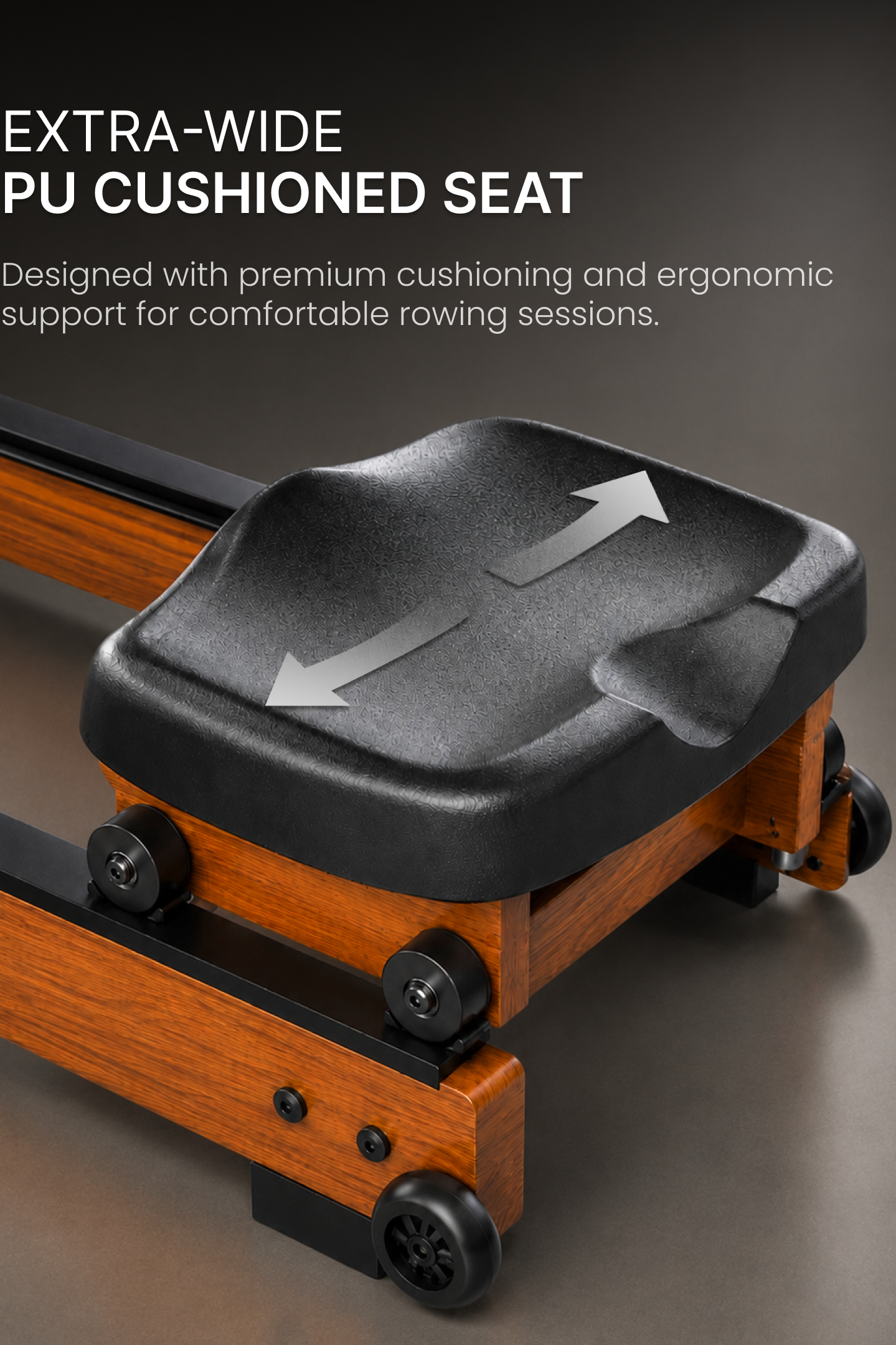 Cult Smart Water Rowing Machine for Home Gym | Dual Resistance | 32-Level Magnetic Resistance | Foldable Wooden Rowing Machine | 120 kg Capacity | Compact & Foldable Design