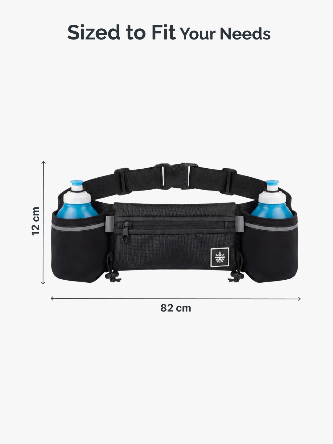 Cult Running Hydration Waist Bag with Dual 300 ml Water Bottle with Holders, Phone Pocket & Adjustable Belt