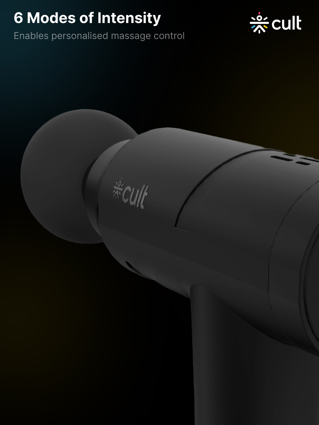 Cult Volt Pro, Full Body Professional Gun Massager, 4500 mAh battery, QuietMotion Tech, Deep Tissue Percussions, 4 Interchangeable heads, 6 Speed levels, Silicone head, Carry Pouch.