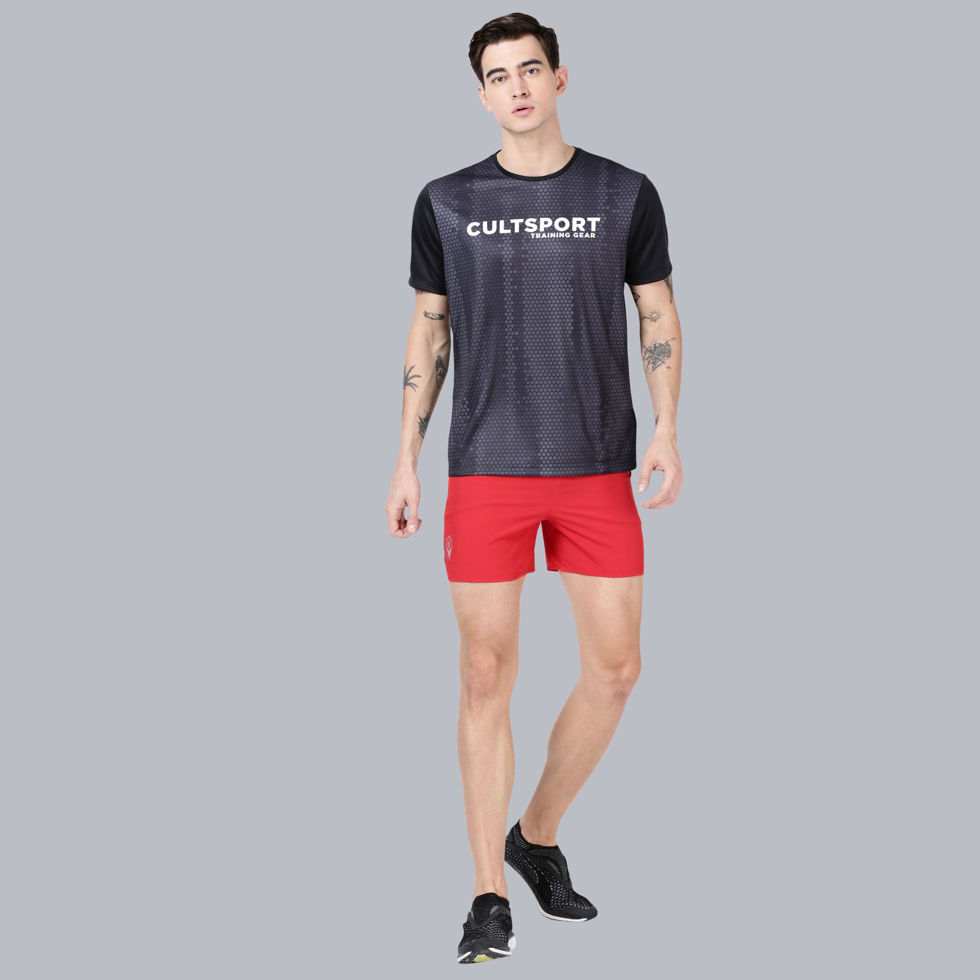 Vitals Bolt Red Running Shorts