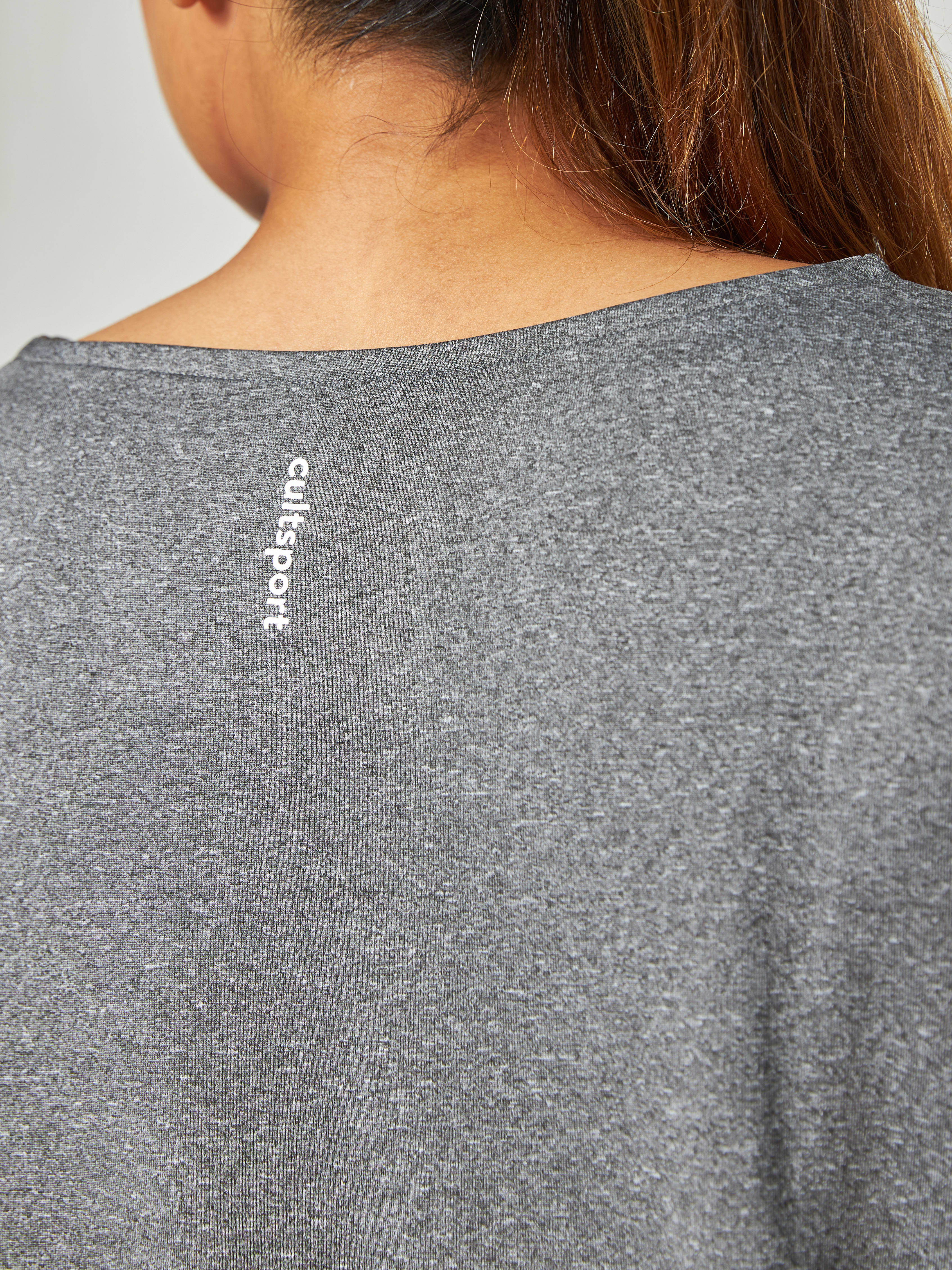 Printed Dark Grey Activ-Kurti with Side Pocket For Women