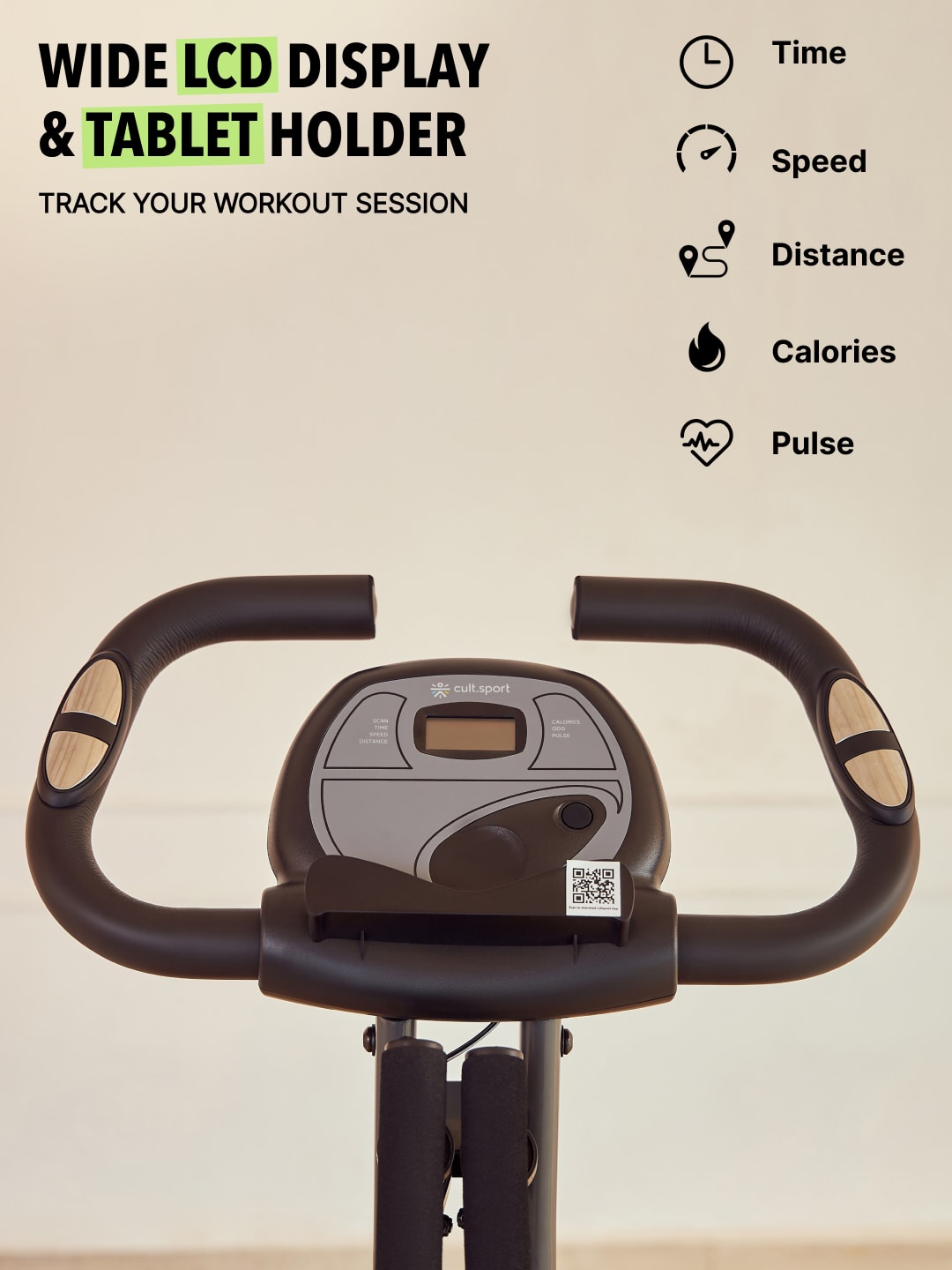 Smartbike Beirut Magnetic Resistance Maximum 110 Kg Indoor Cycle Exercise Bike Black, Grey (6 Months extended Warranty only on Cultsport.com)